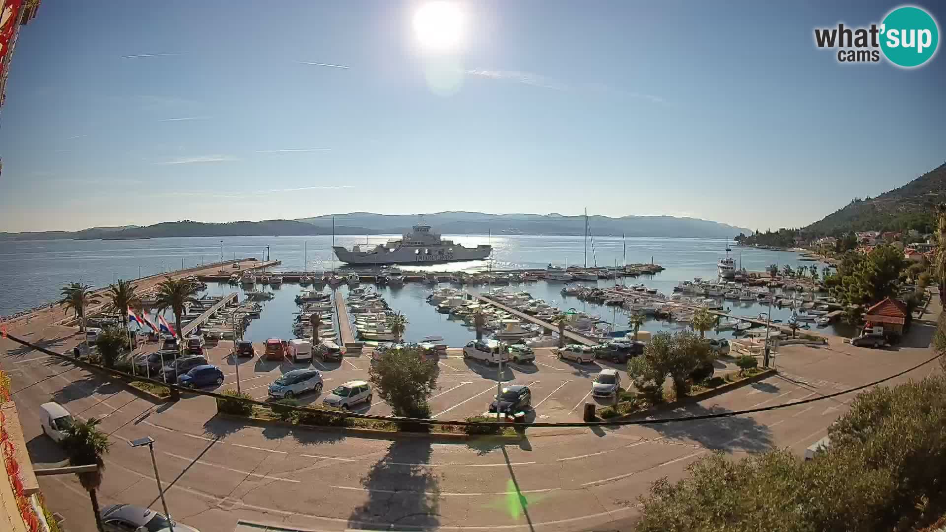 Spletna kamera Orebić Riva – Trajekt za Korčulo v živo