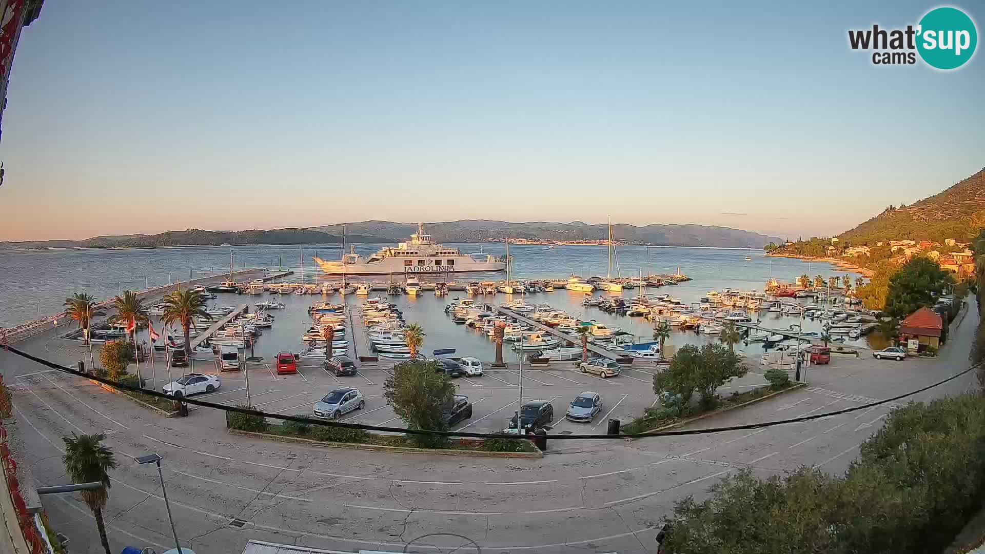 Spletna kamera Orebić Riva – Trajekt za Korčulo v živo