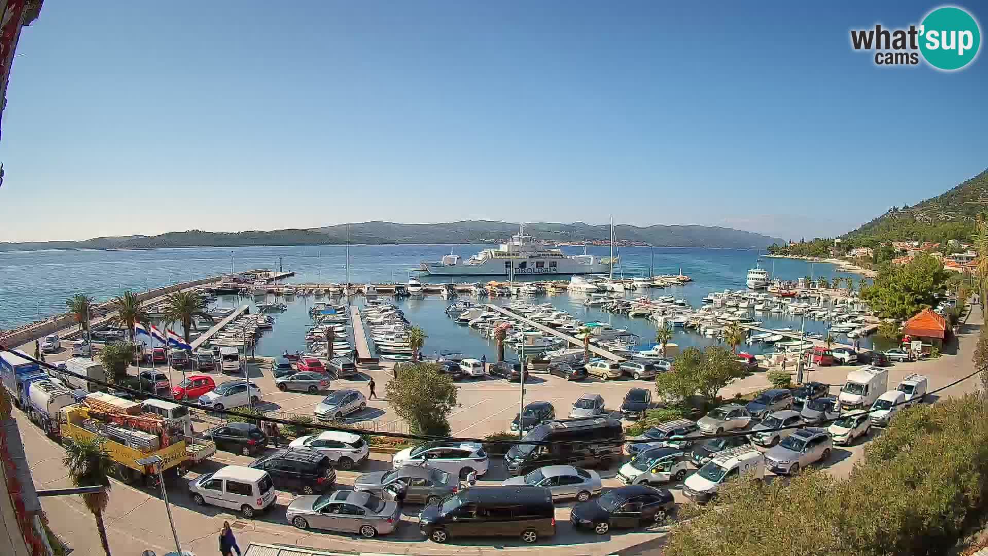Webcam Orebić Uferpromenade – Fähre nach Korčula Live