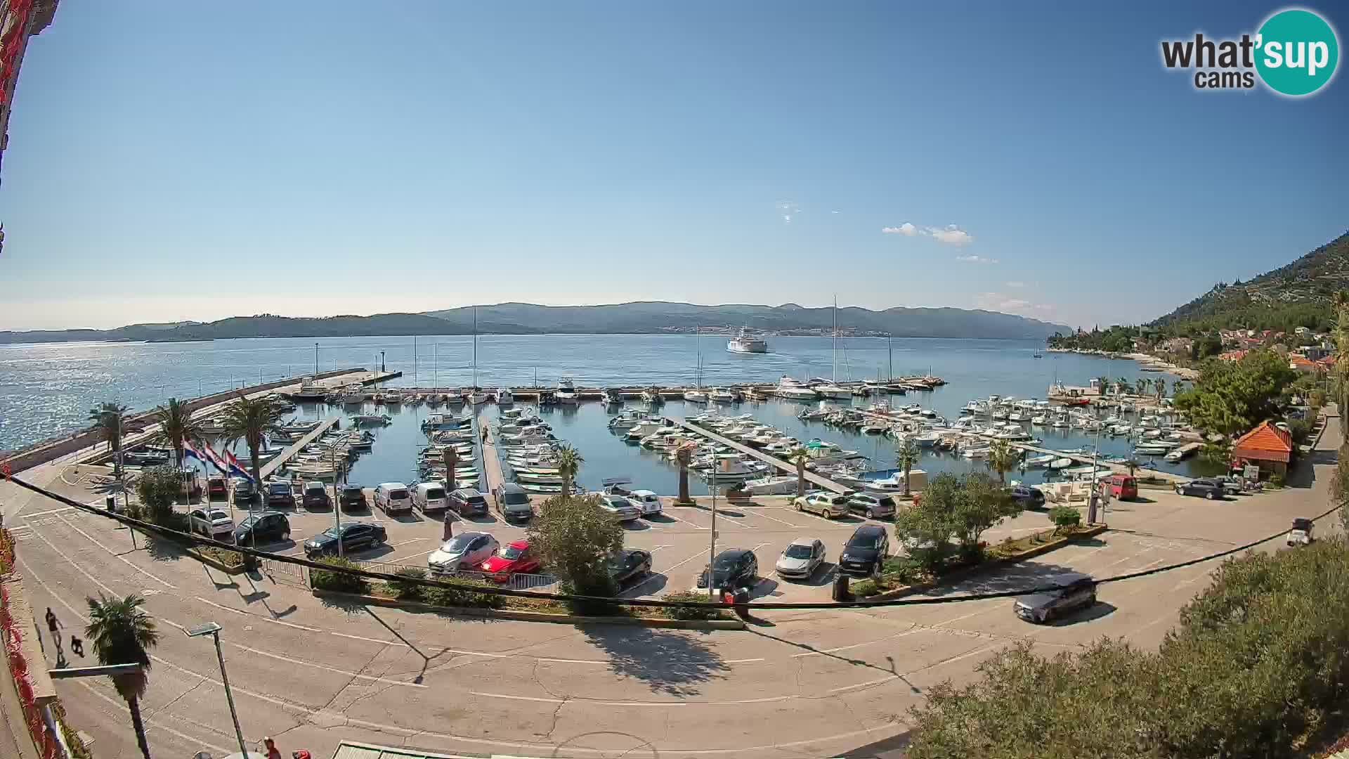Spletna kamera Orebić Riva – Trajekt za Korčulo v živo
