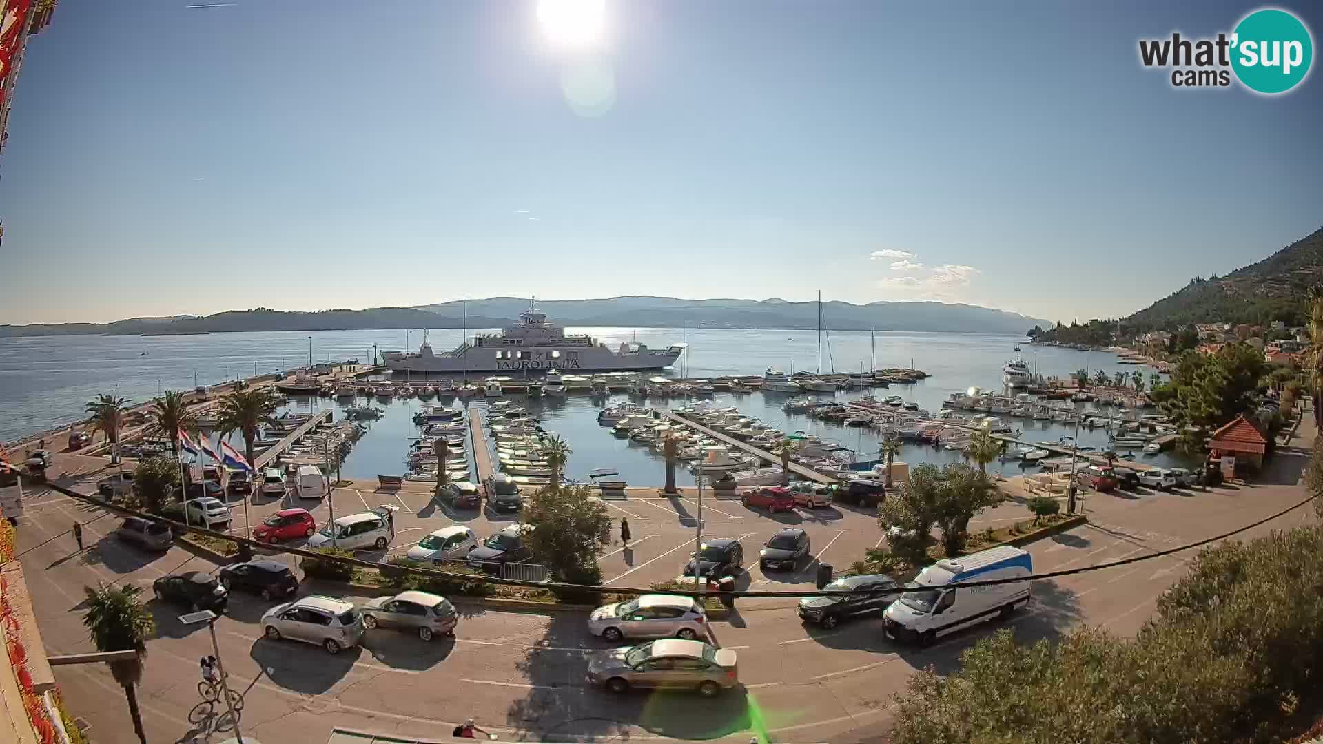 Spletna kamera Orebić Riva – Trajekt za Korčulo v živo