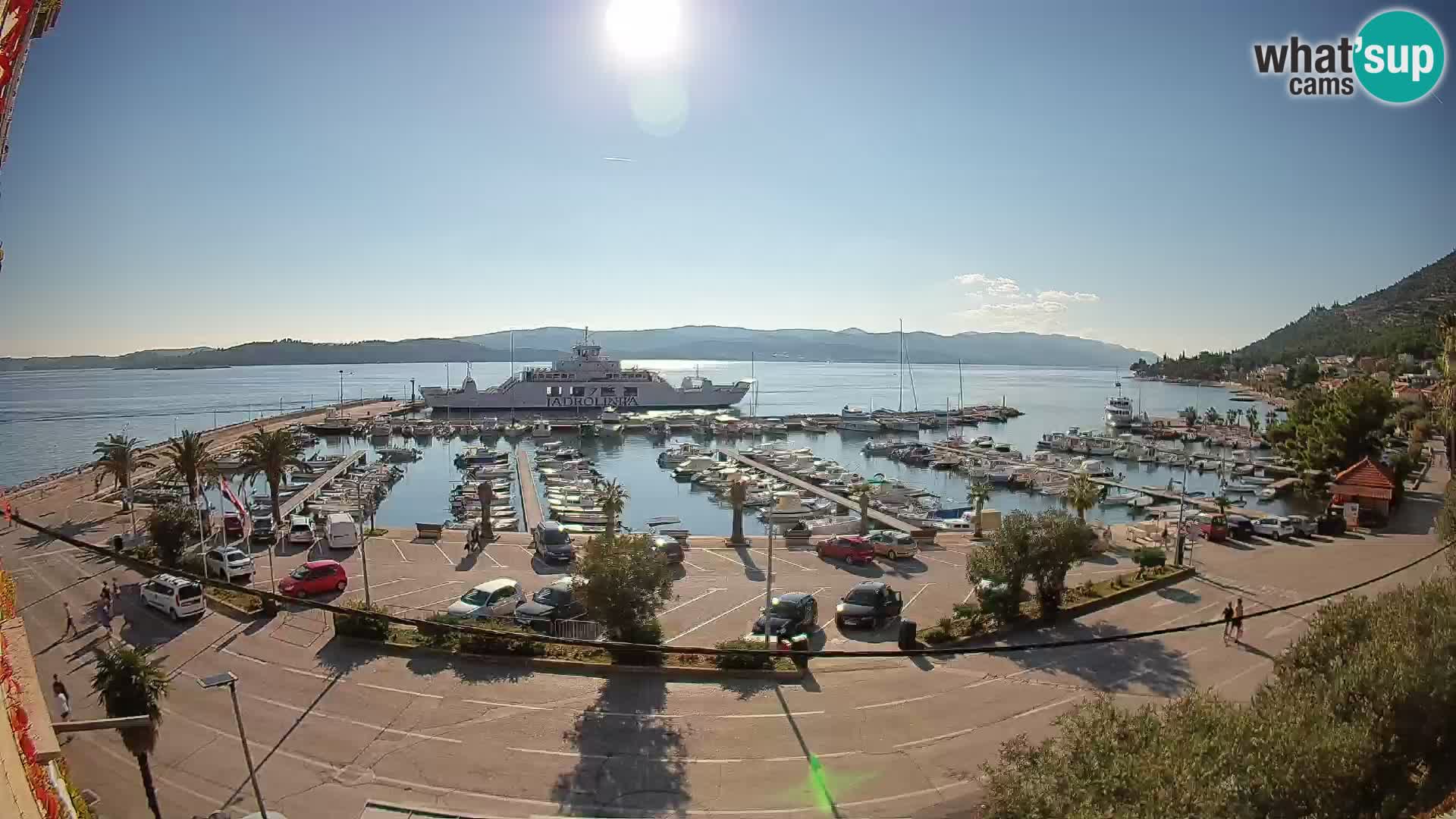 Spletna kamera Orebić Riva – Trajekt za Korčulo v živo