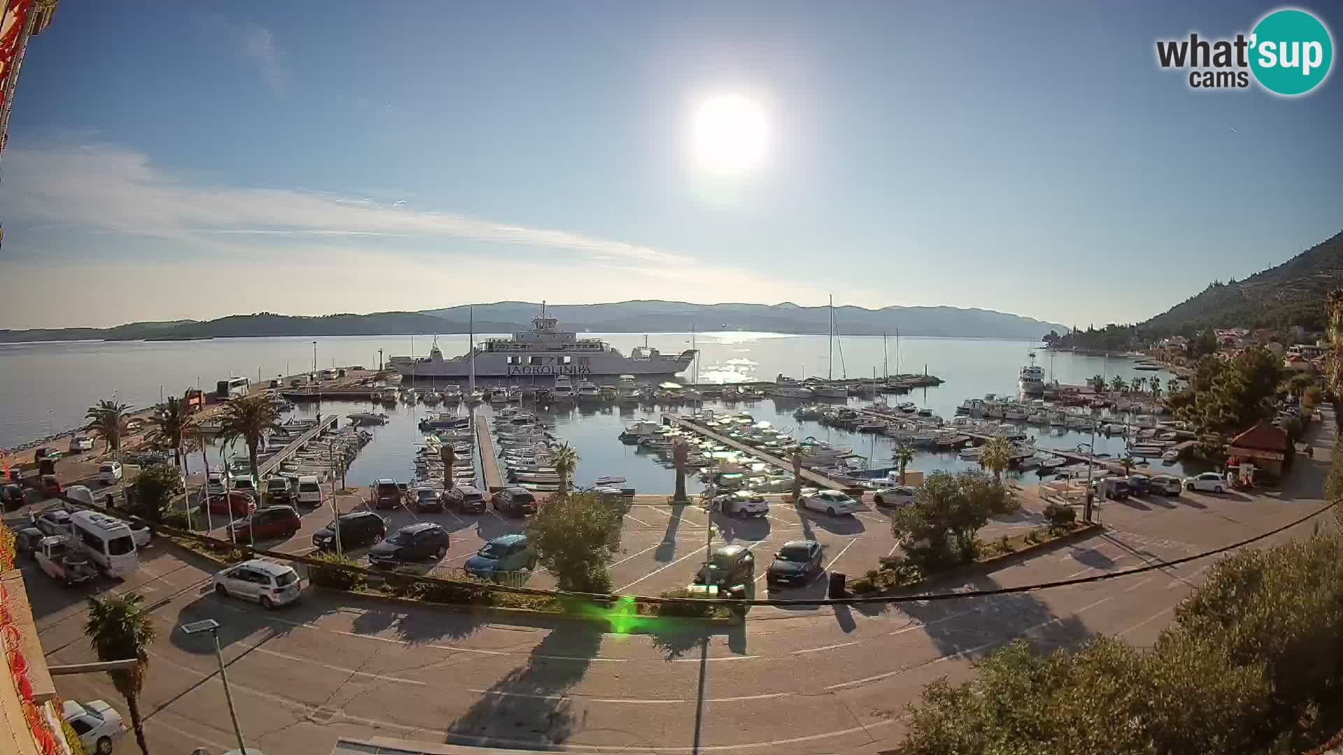 Webcam Orebić Uferpromenade – Fähre nach Korčula Live