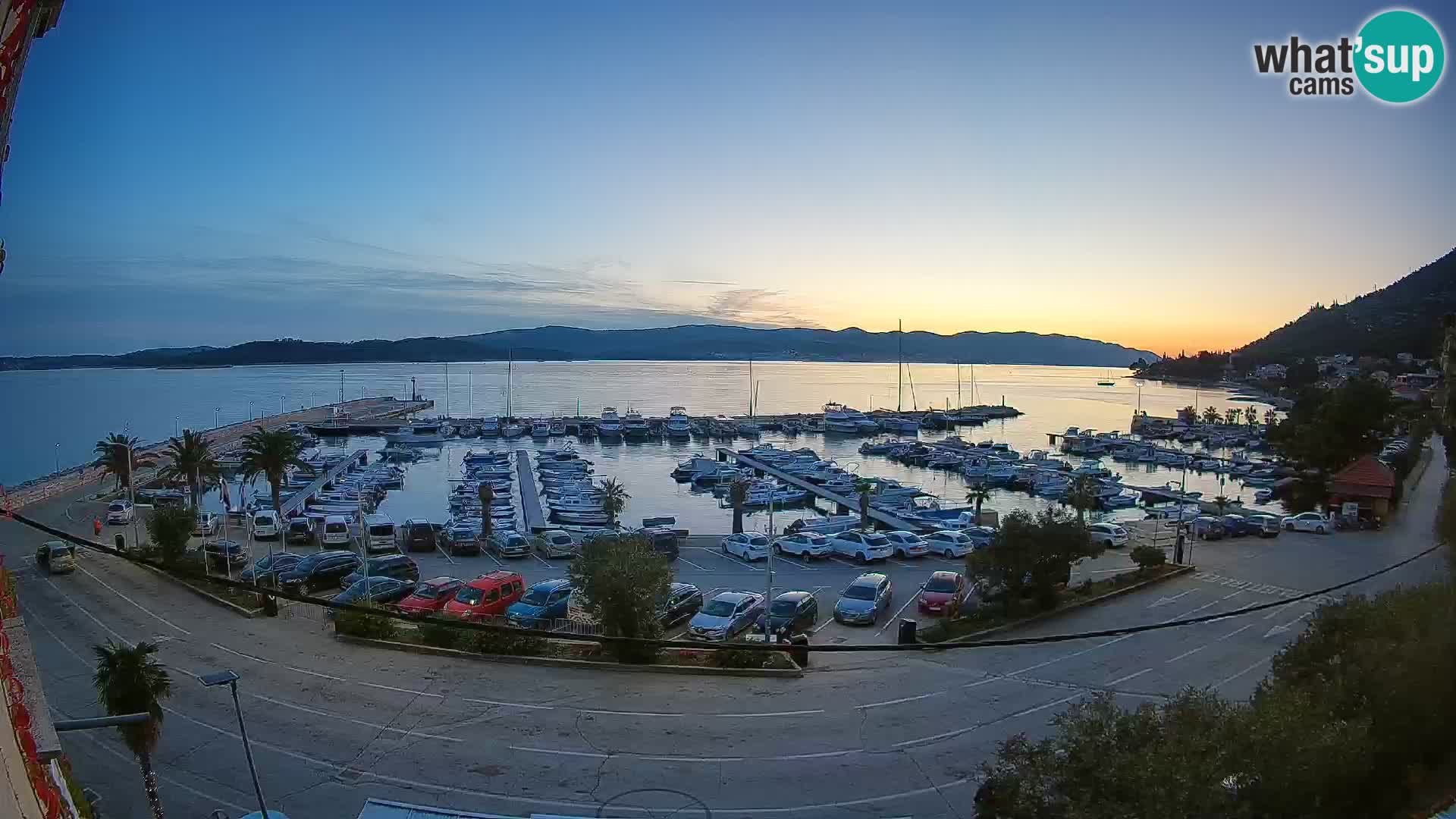 Spletna kamera Orebić Riva – Trajekt za Korčulo v živo