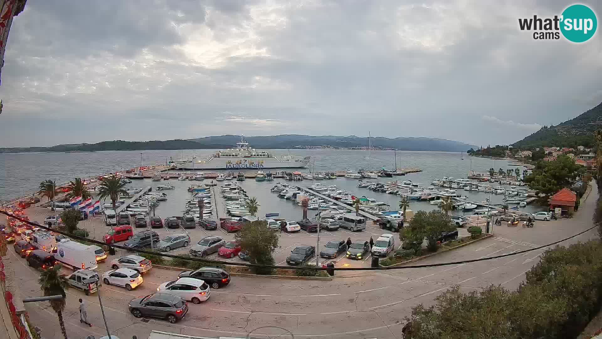 Webcam Orebić Uferpromenade – Fähre nach Korčula Live