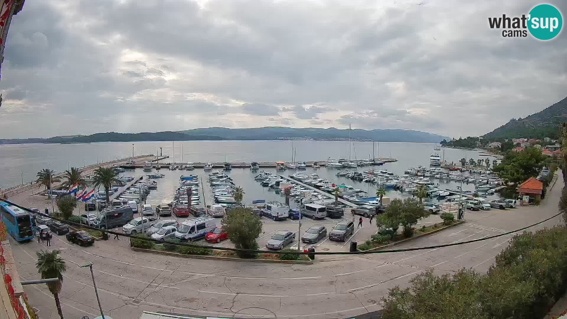 Spletna kamera Orebić Riva – Trajekt za Korčulo v živo
