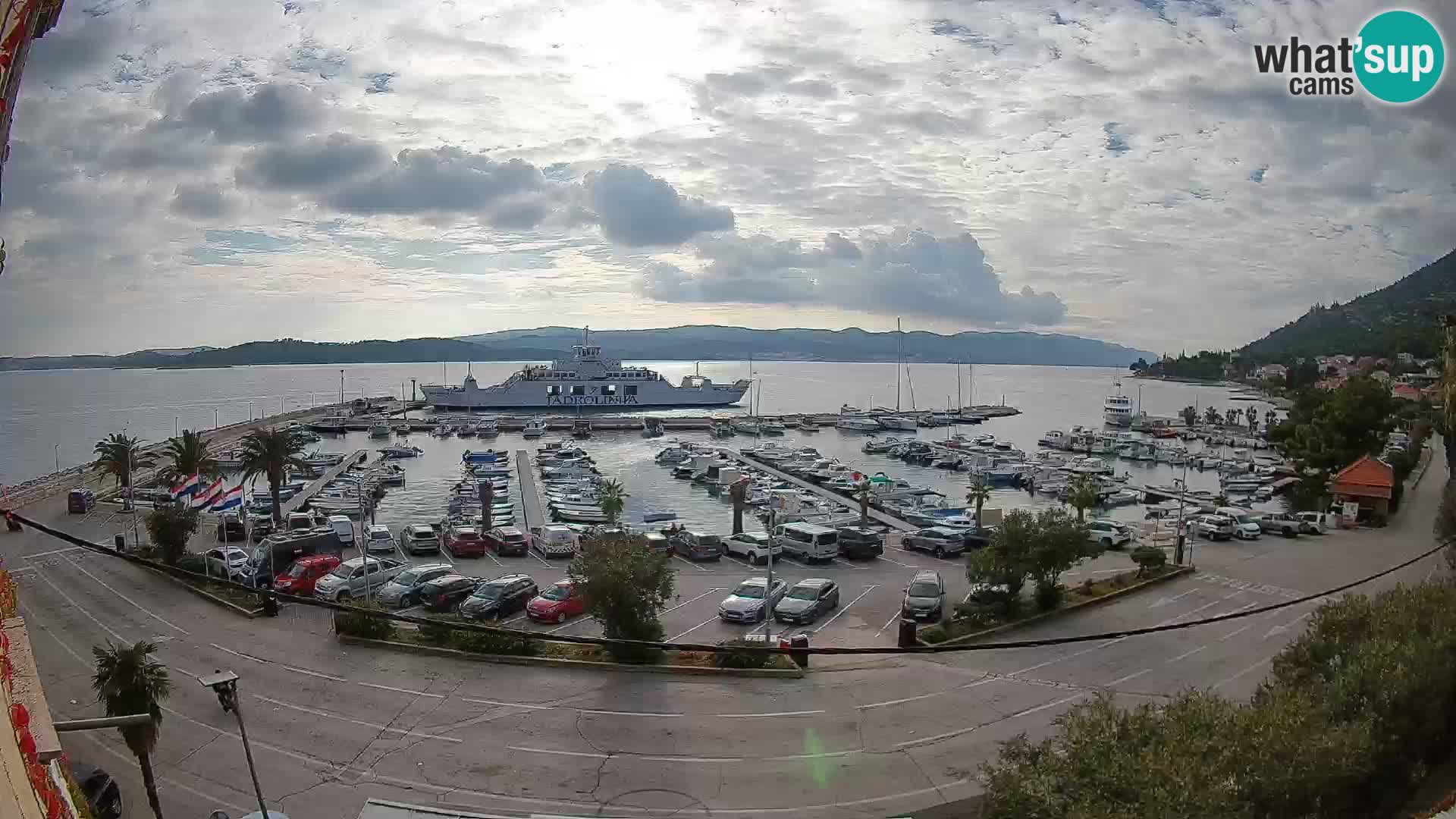 Webcam Orebić Uferpromenade – Fähre nach Korčula Live