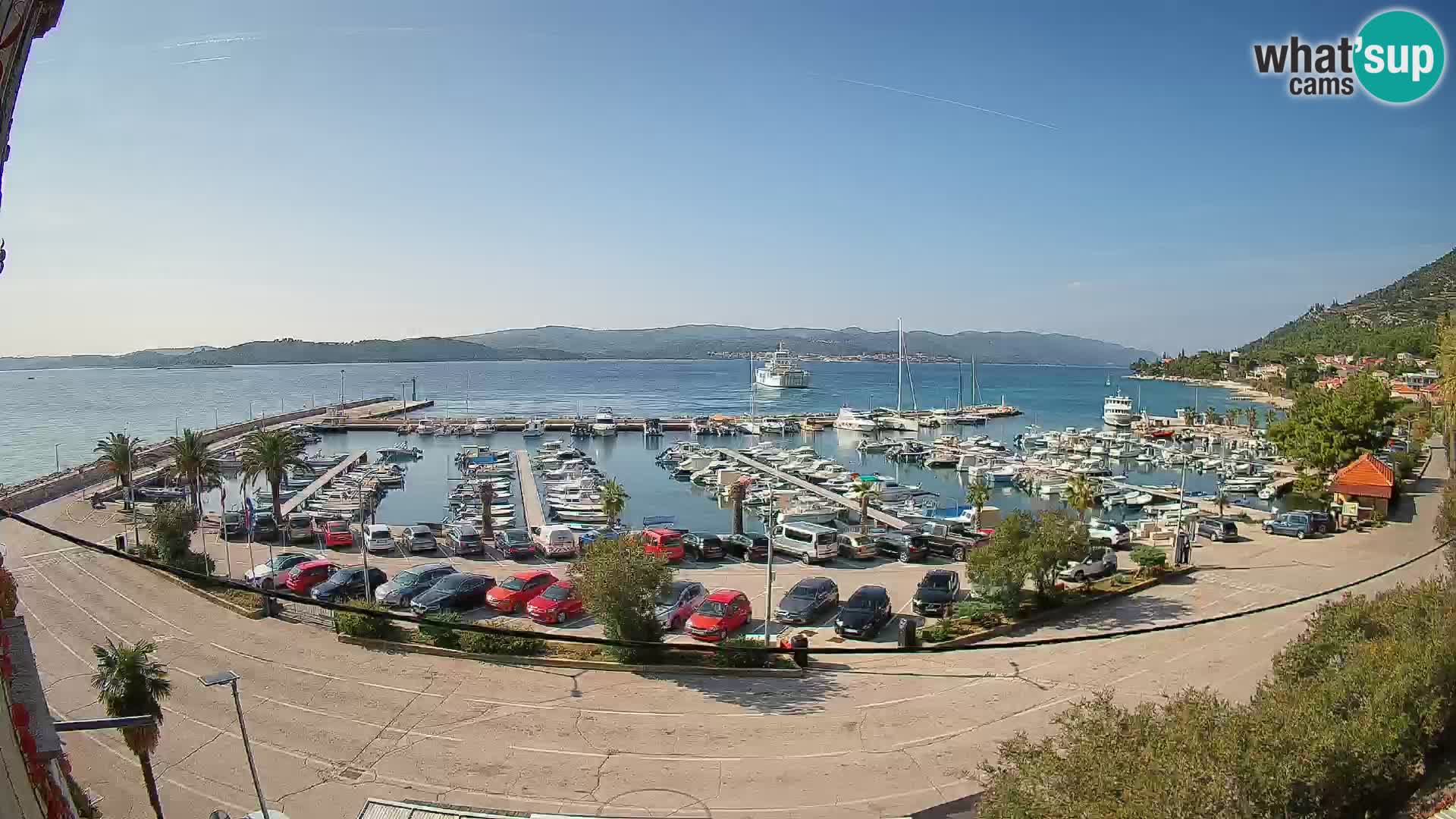 Spletna kamera Orebić Riva – Trajekt za Korčulo v živo