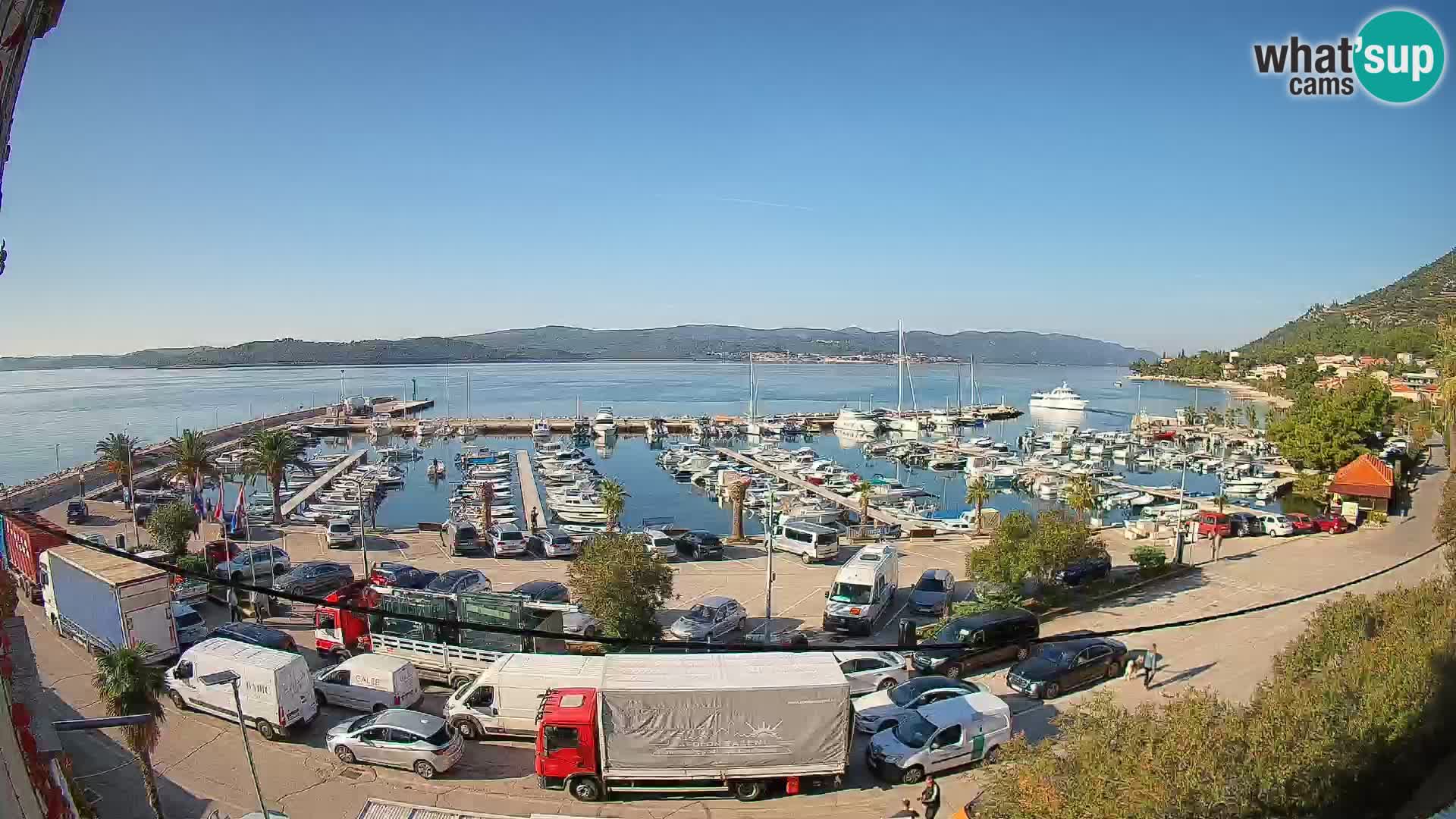 Webcam Orebić Uferpromenade – Fähre nach Korčula Live