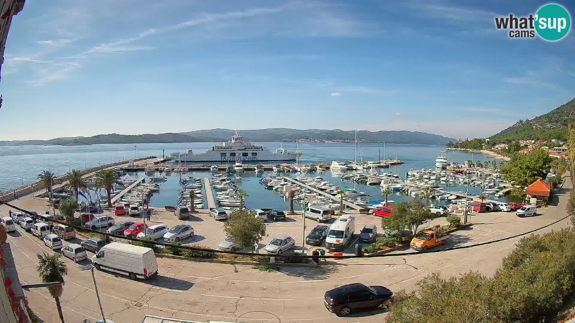 Spletna kamera Orebić Riva – Trajekt za Korčulo v živo