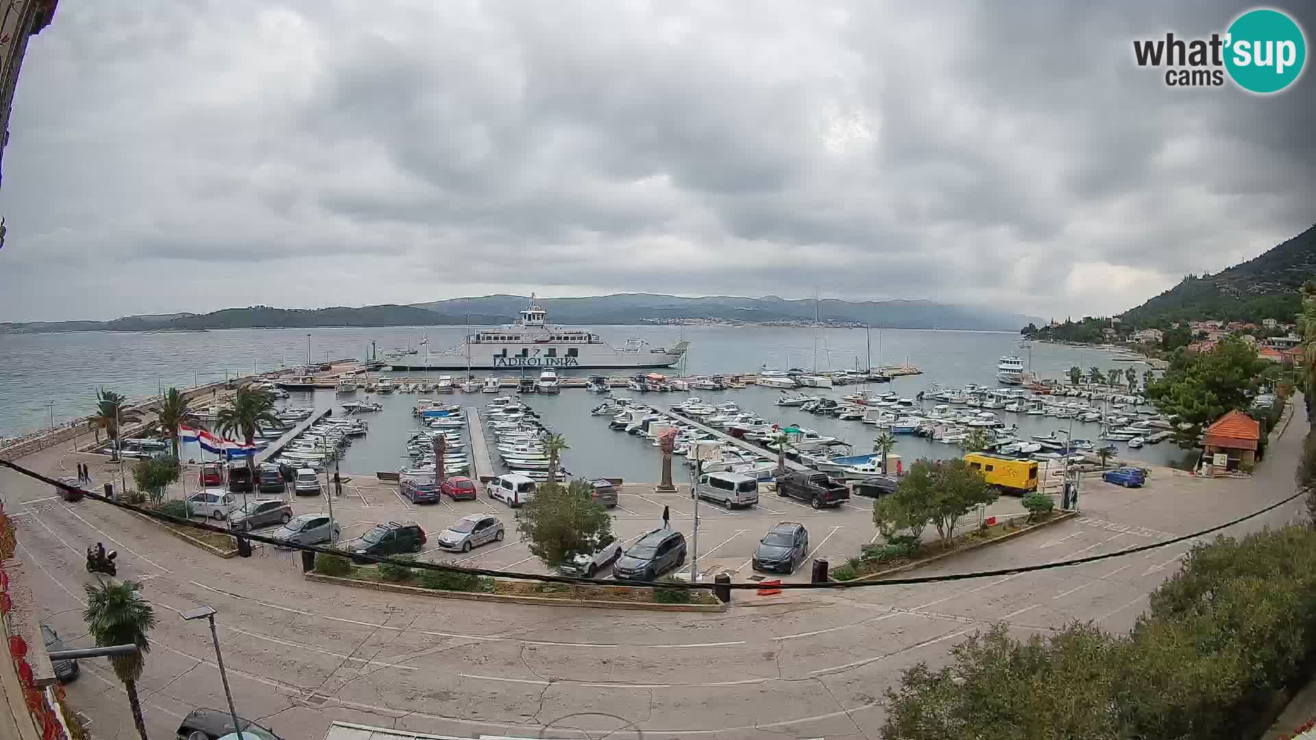 Spletna kamera Orebić Riva – Trajekt za Korčulo v živo