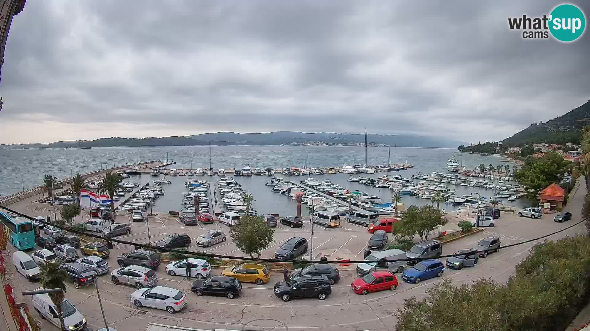 Spletna kamera Orebić Riva – Trajekt za Korčulo v živo