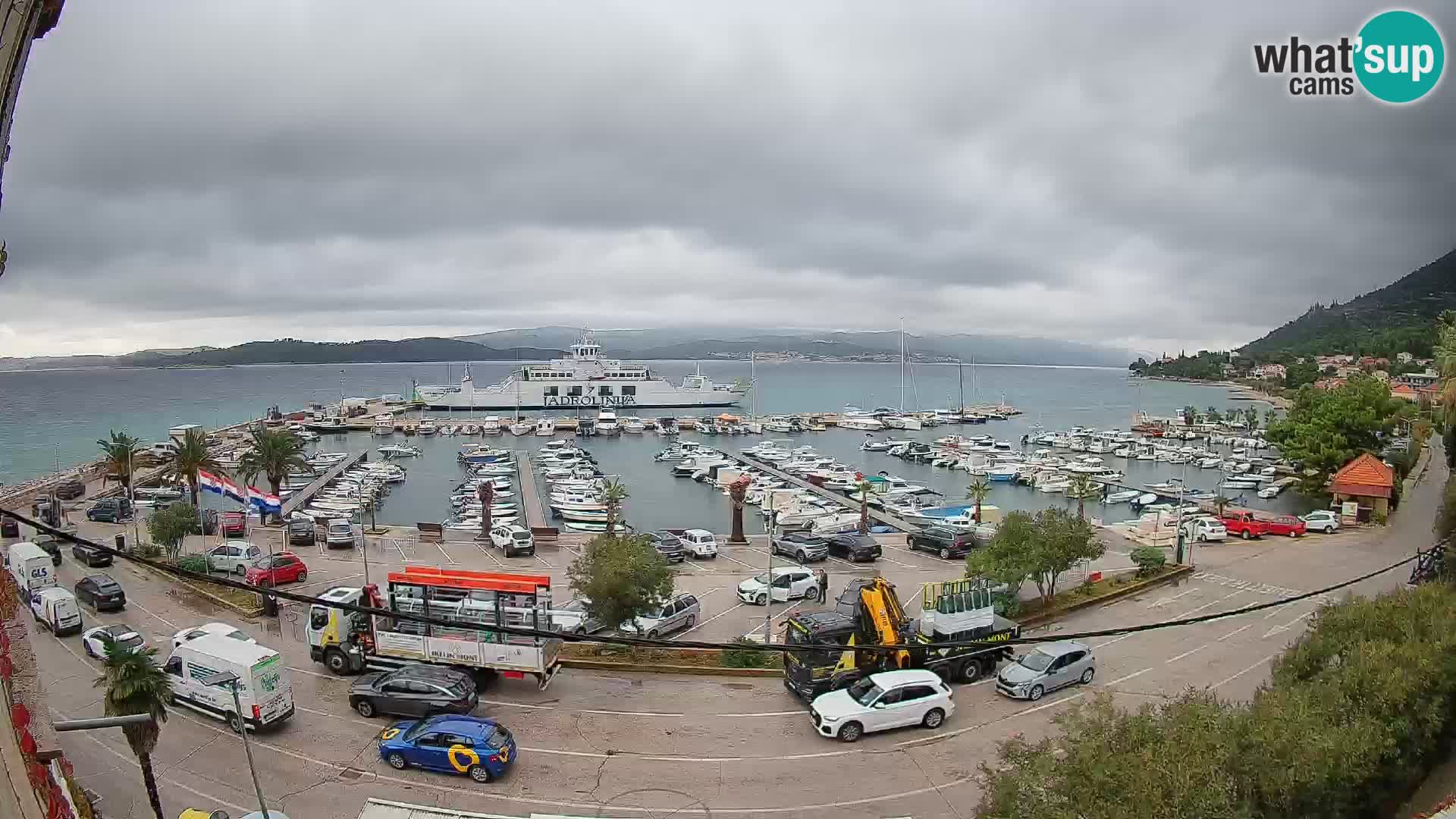 Webcam Orebić Uferpromenade – Fähre nach Korčula Live