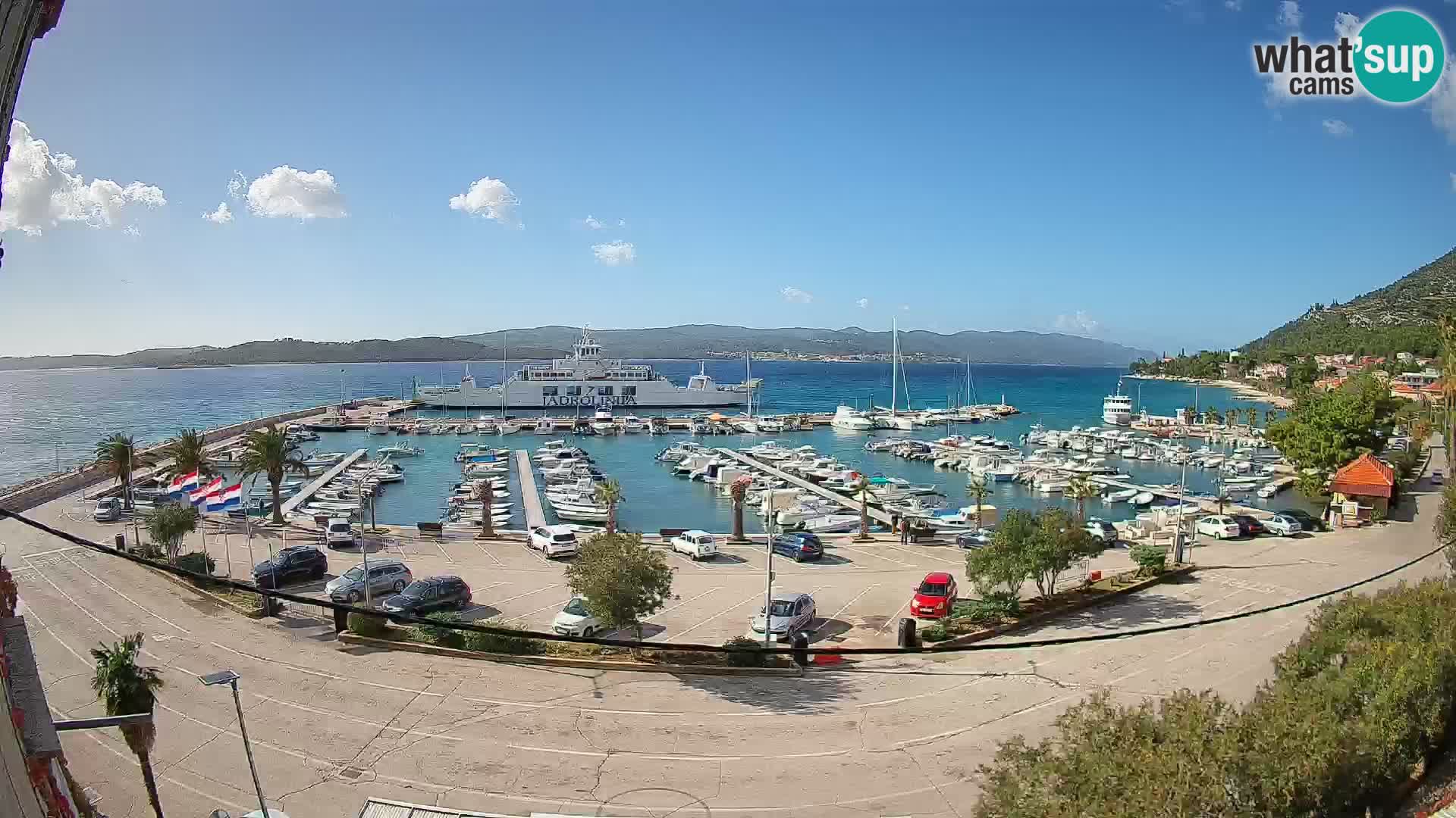 Webcam Orebić Riva – Ferry a Korčula en vivo