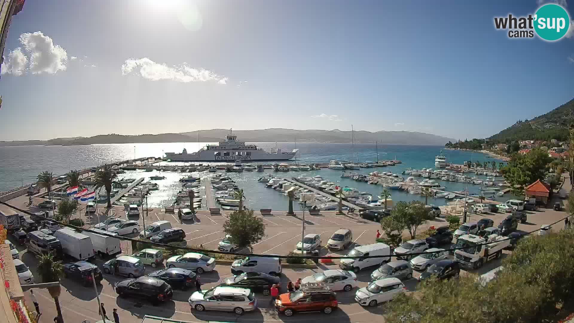 Webcam Orebić Riva – Ferry a Korčula en vivo