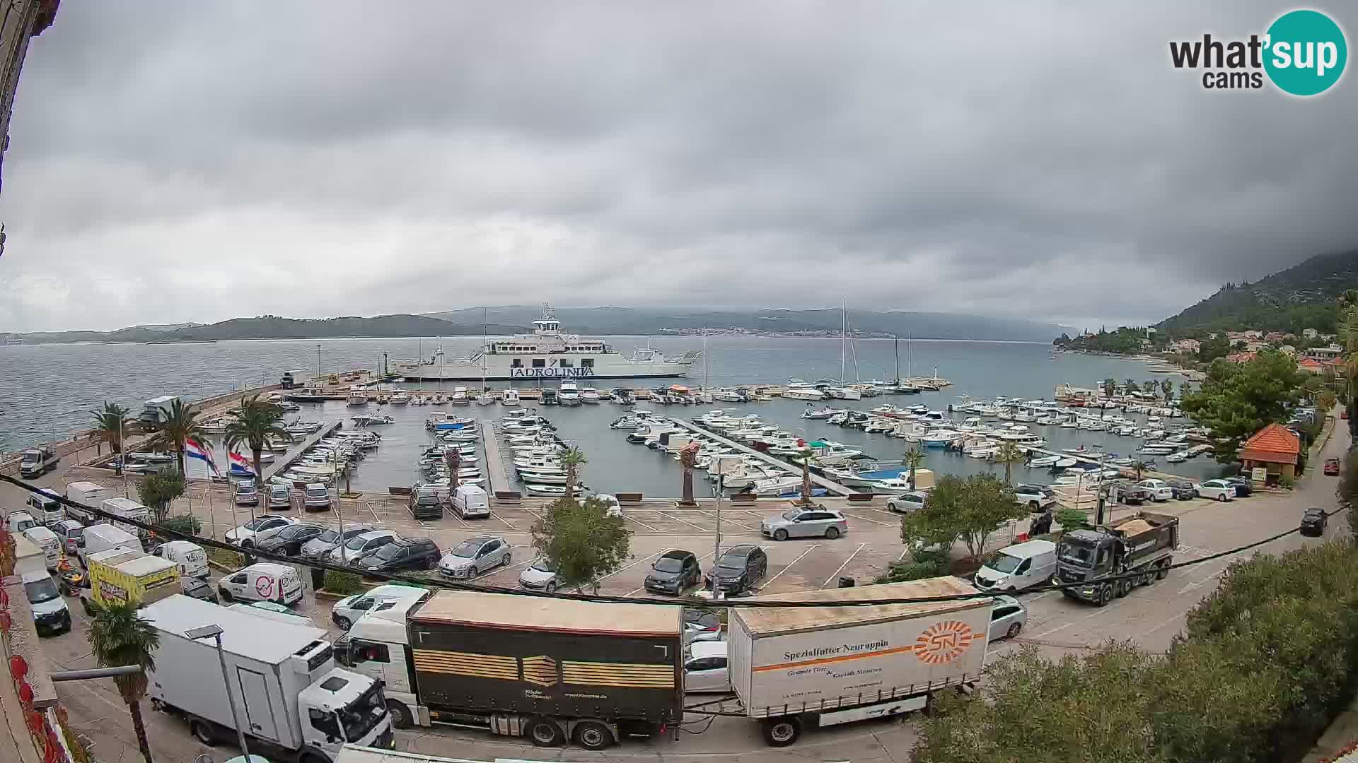 Spletna kamera Orebić Riva – Trajekt za Korčulo v živo