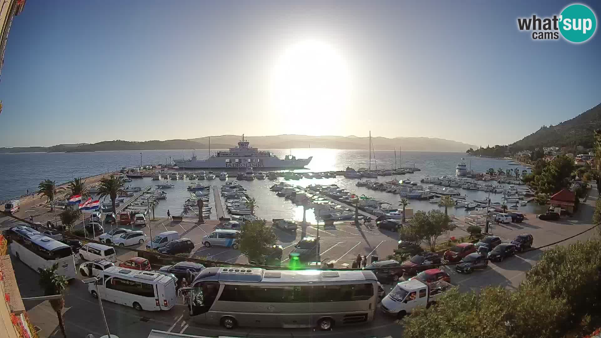 Webcam Orebić Riva – Ferry a Korčula en vivo