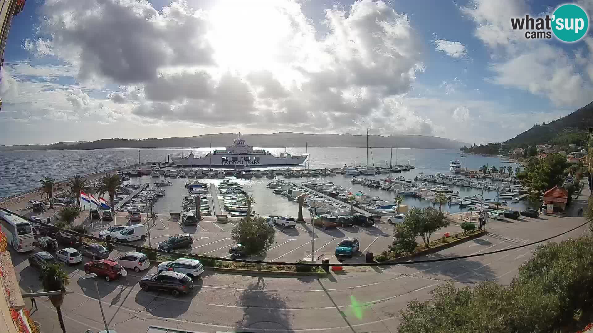 Webcam Orebić Uferpromenade – Fähre nach Korčula Live