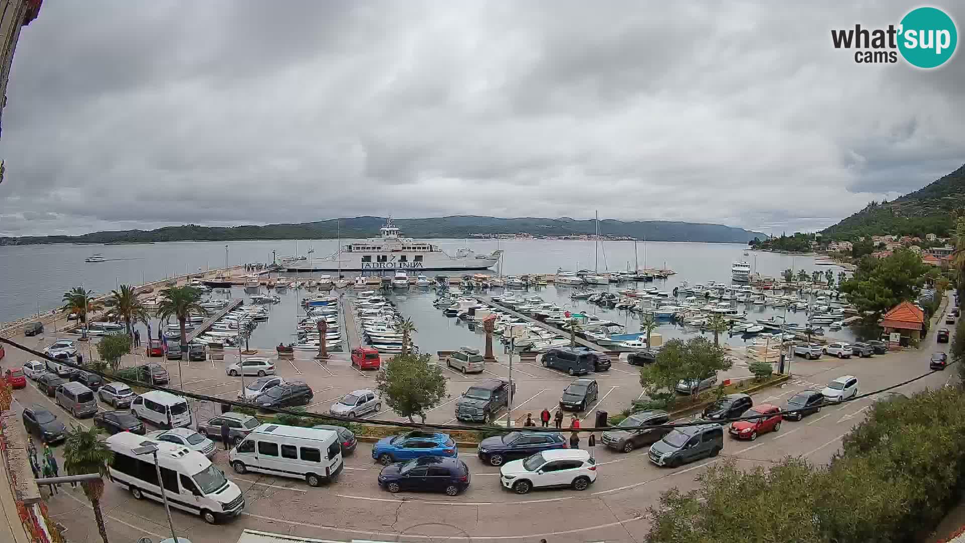Spletna kamera Orebić Riva – Trajekt za Korčulo v živo