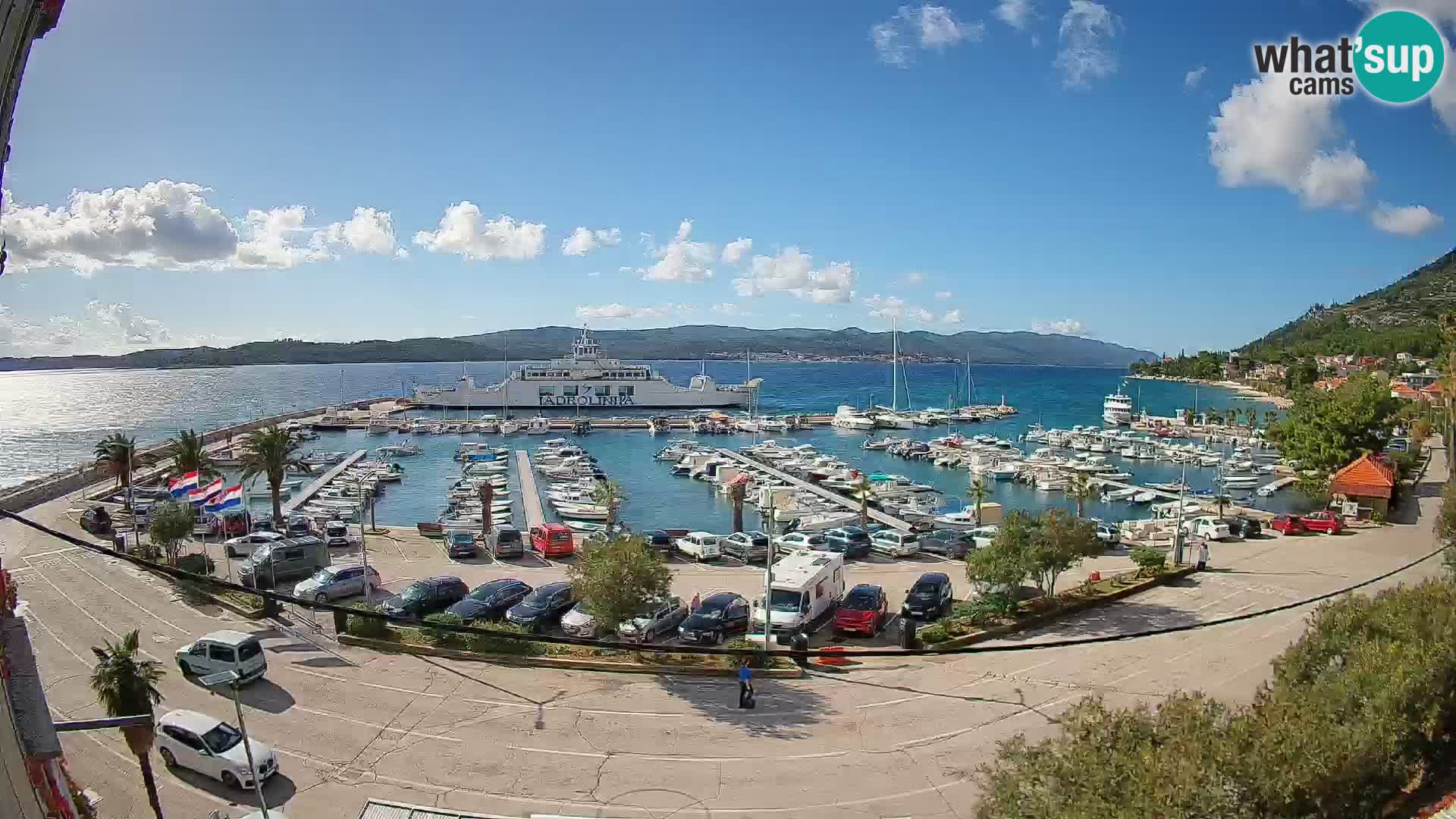 Webcam Orebić Uferpromenade – Fähre nach Korčula Live