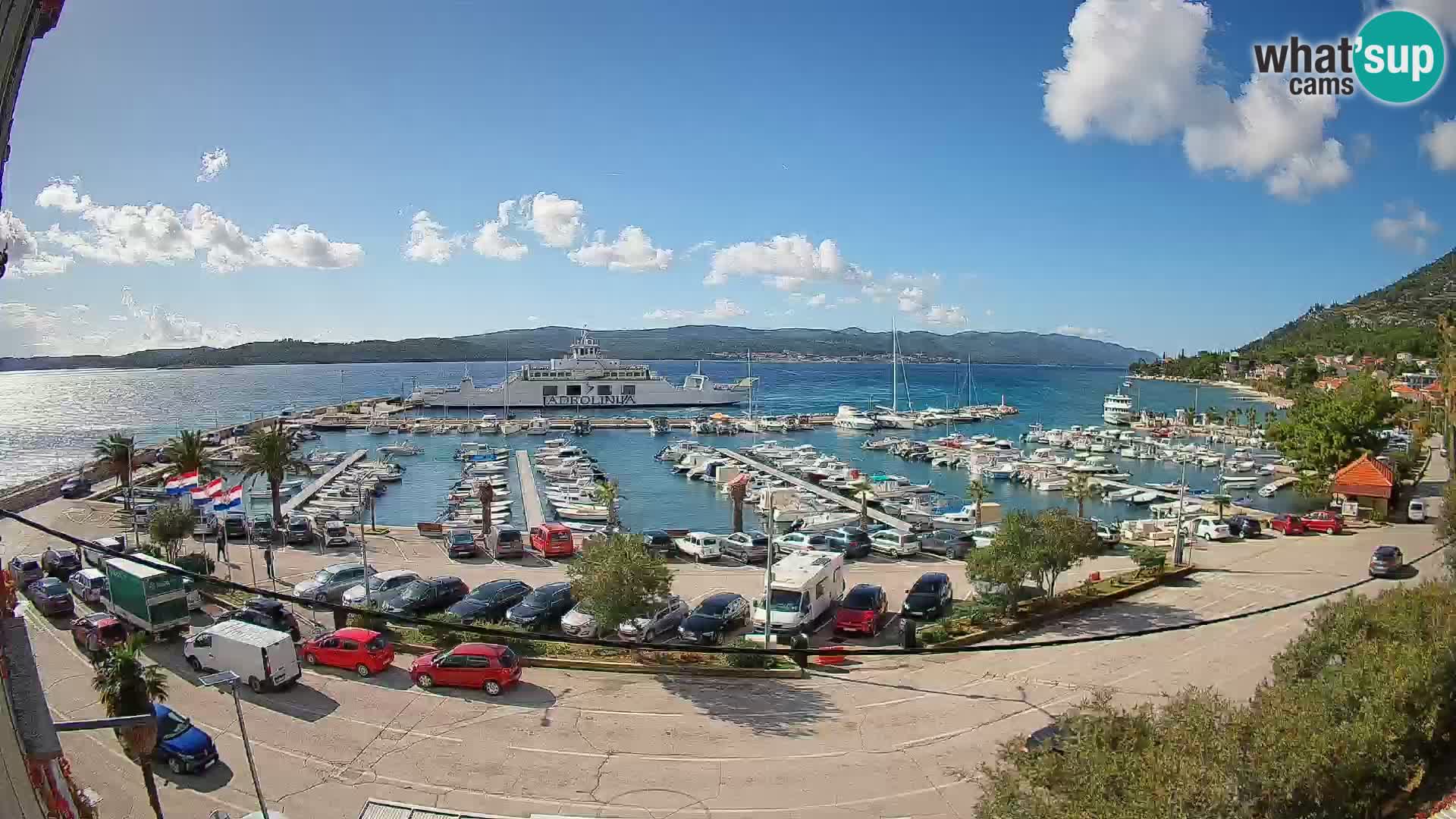 Webcam Orebić Riva – Ferry vers Korčula en direct