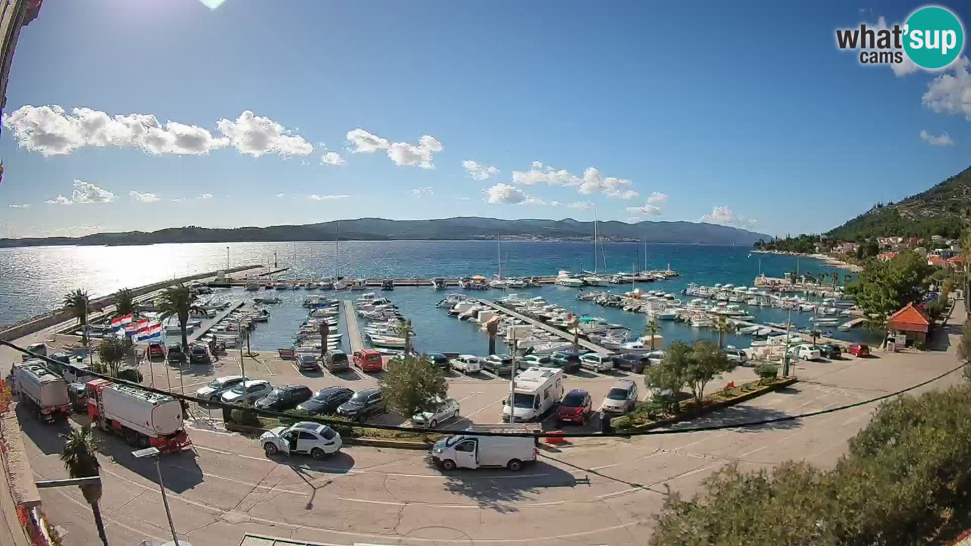 Webcam Orebić Uferpromenade – Fähre nach Korčula Live