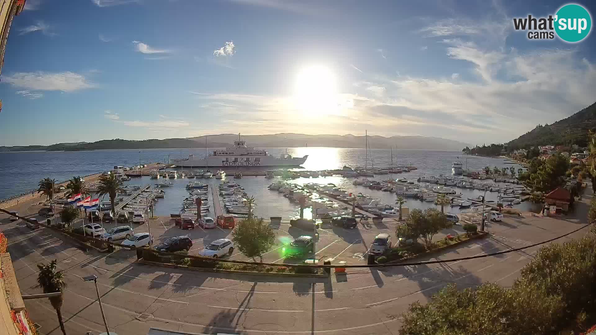 Webcam Orebić Riva – Ferry to Korčula Live