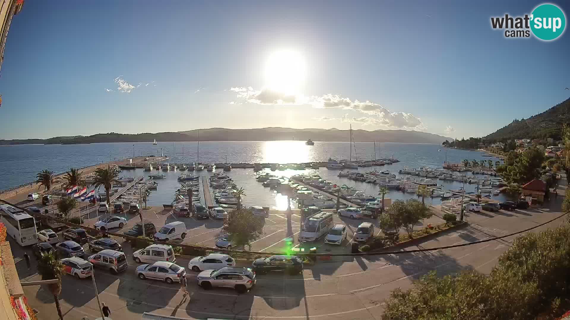 Webcam Orebić Uferpromenade – Fähre nach Korčula Live