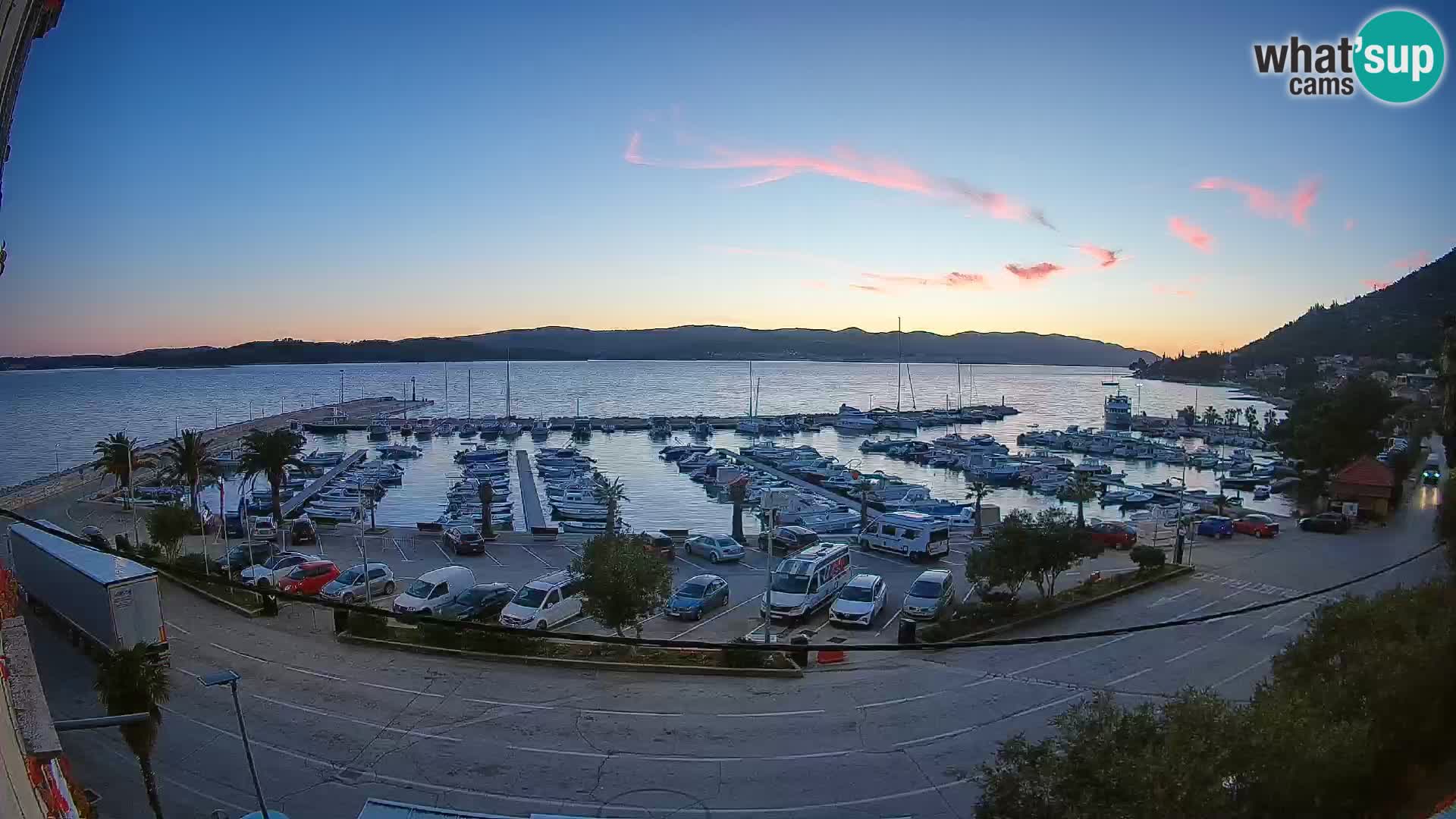 Spletna kamera Orebić Riva – Trajekt za Korčulo v živo