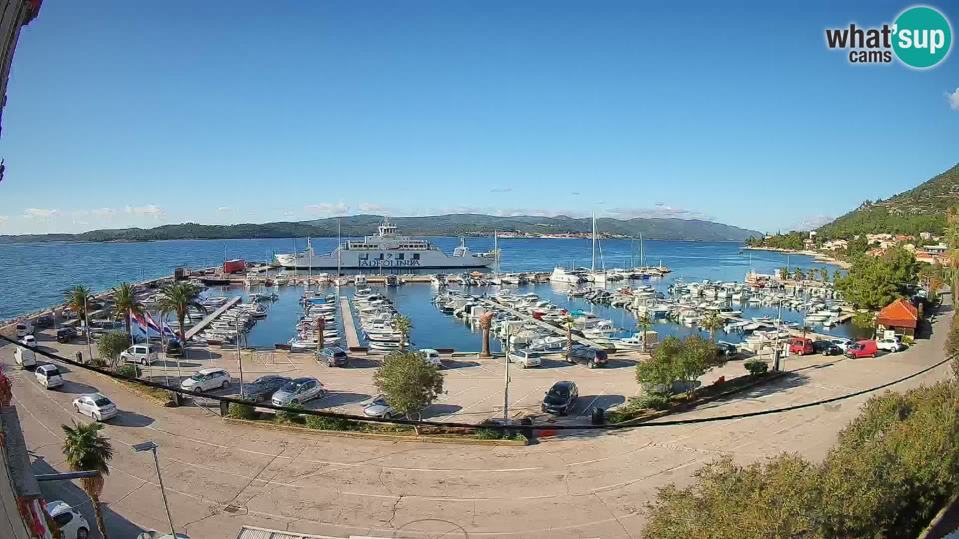 Spletna kamera Orebić Riva – Trajekt za Korčulo v živo