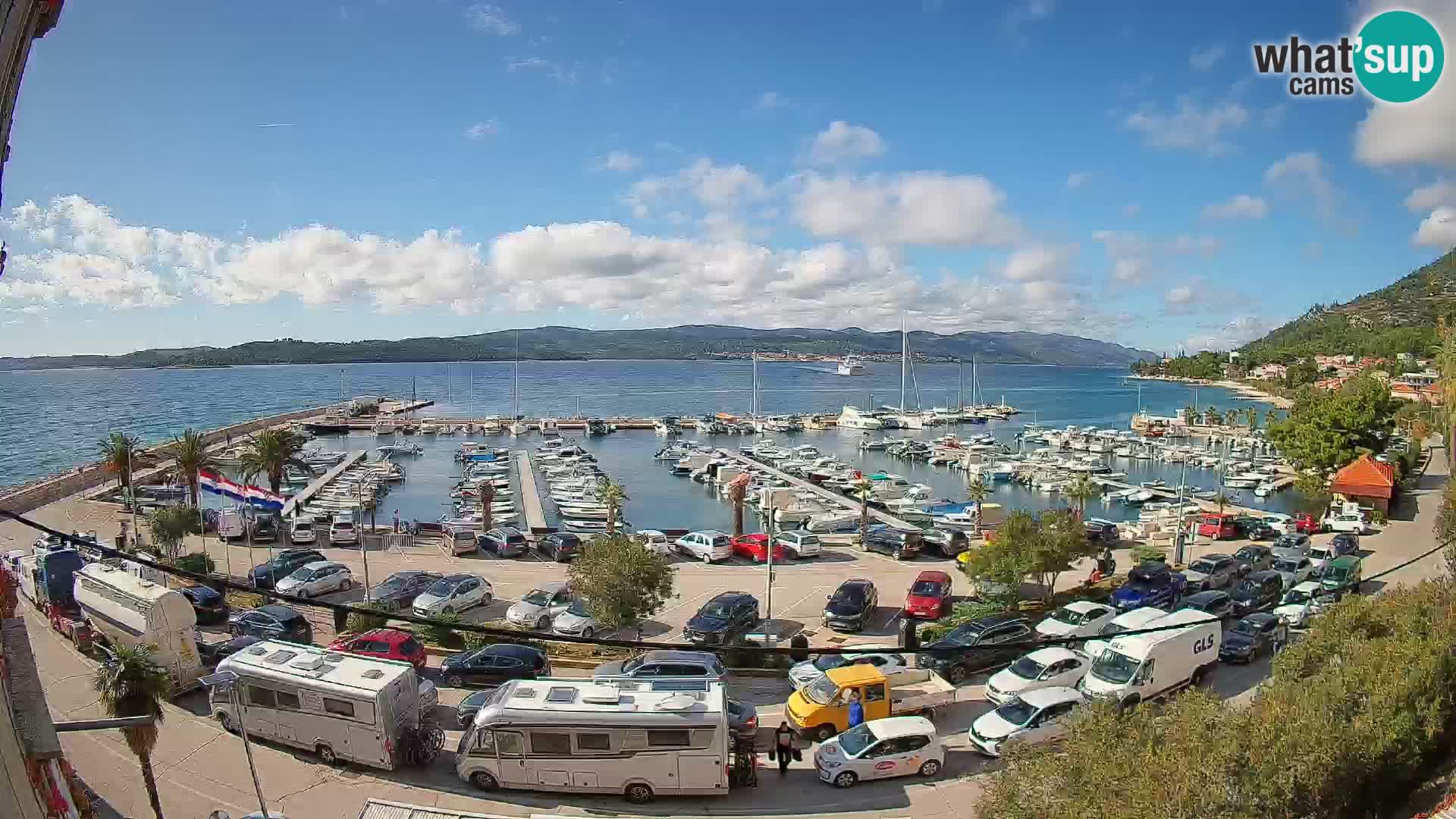 Spletna kamera Orebić Riva – Trajekt za Korčulo v živo