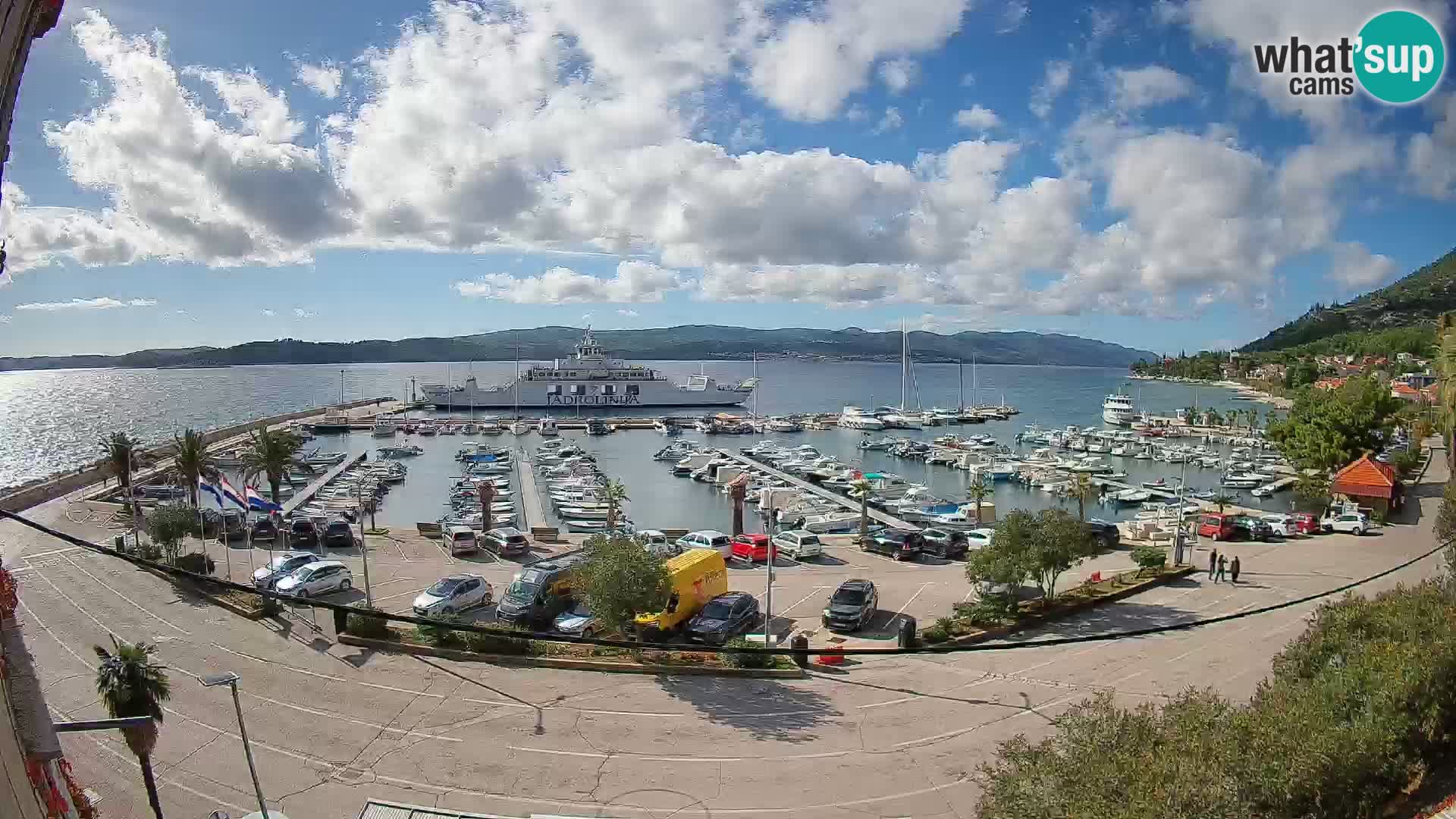 Webcam Orebić Uferpromenade – Fähre nach Korčula Live