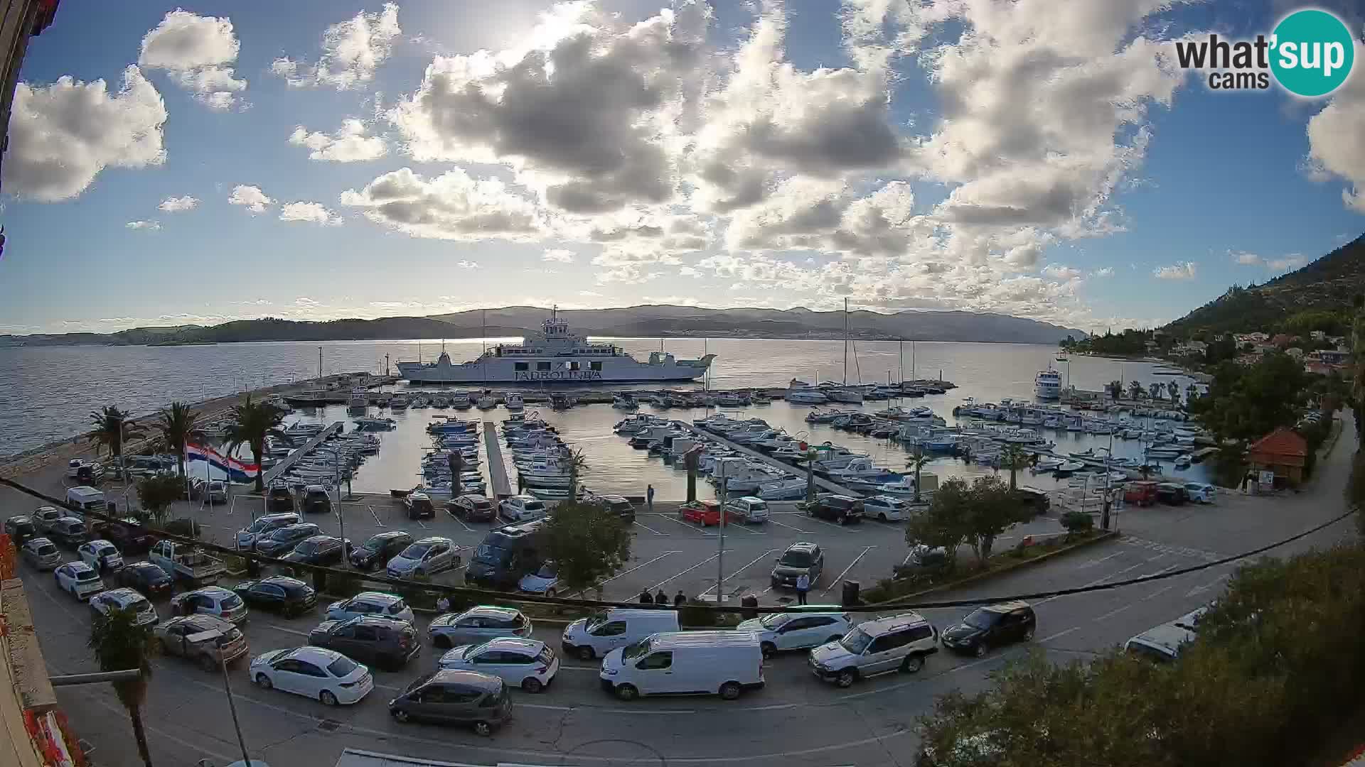 Spletna kamera Orebić Riva – Trajekt za Korčulo v živo