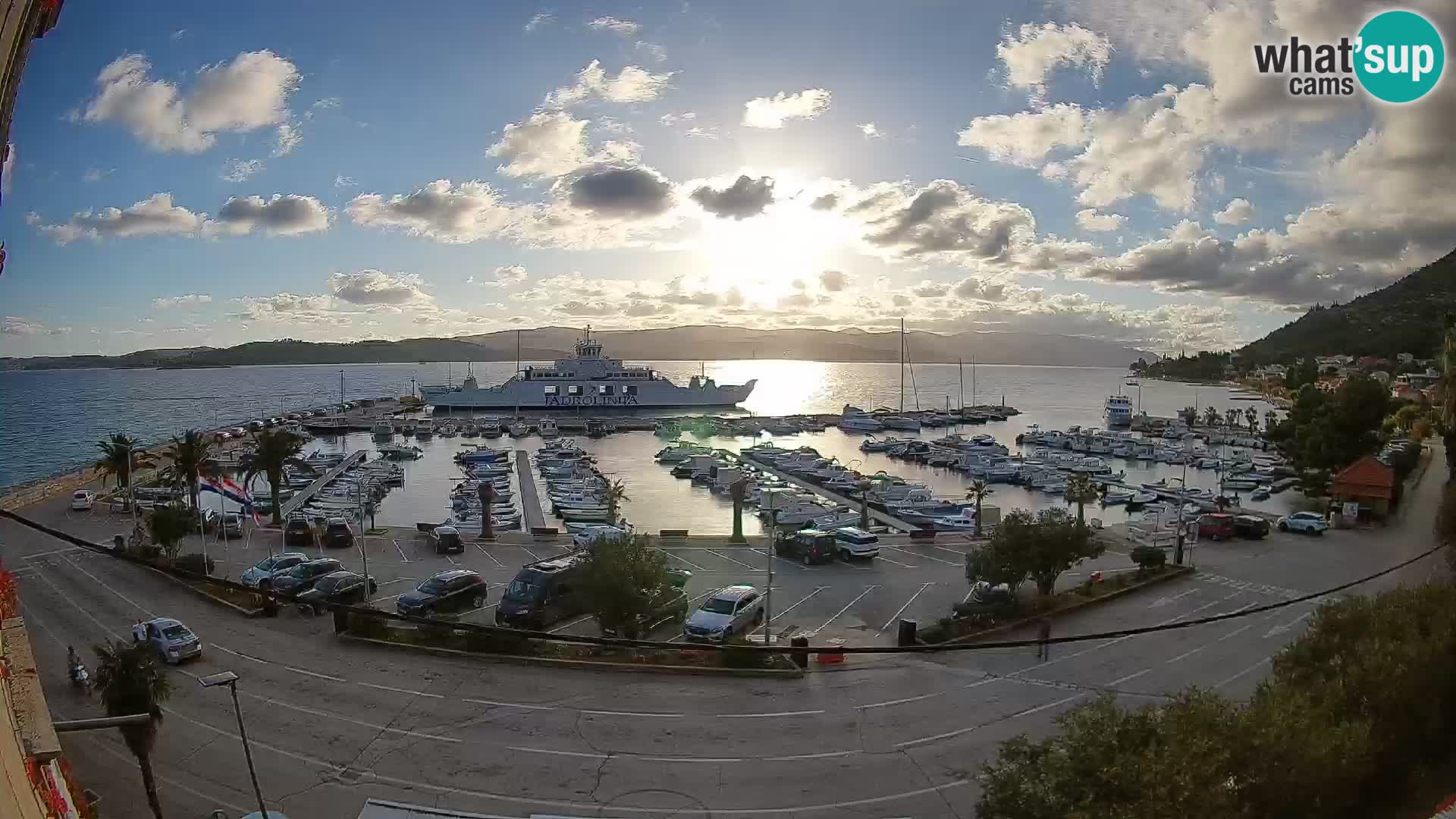Webcam Orebić Uferpromenade – Fähre nach Korčula Live