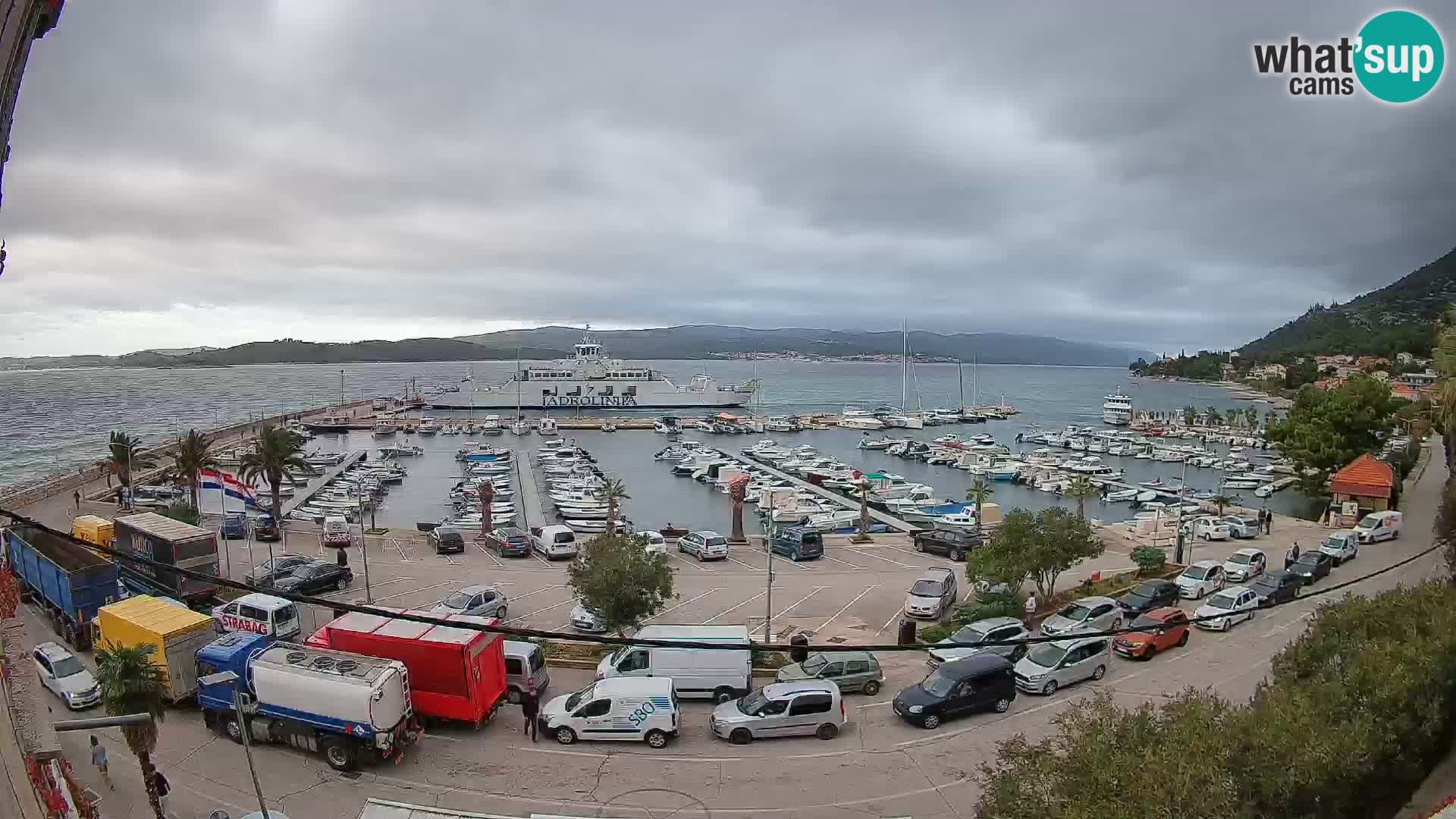 Webcam Orebić Uferpromenade – Fähre nach Korčula Live