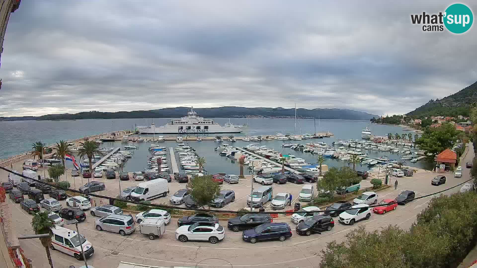 Webcam Orebić Uferpromenade – Fähre nach Korčula Live