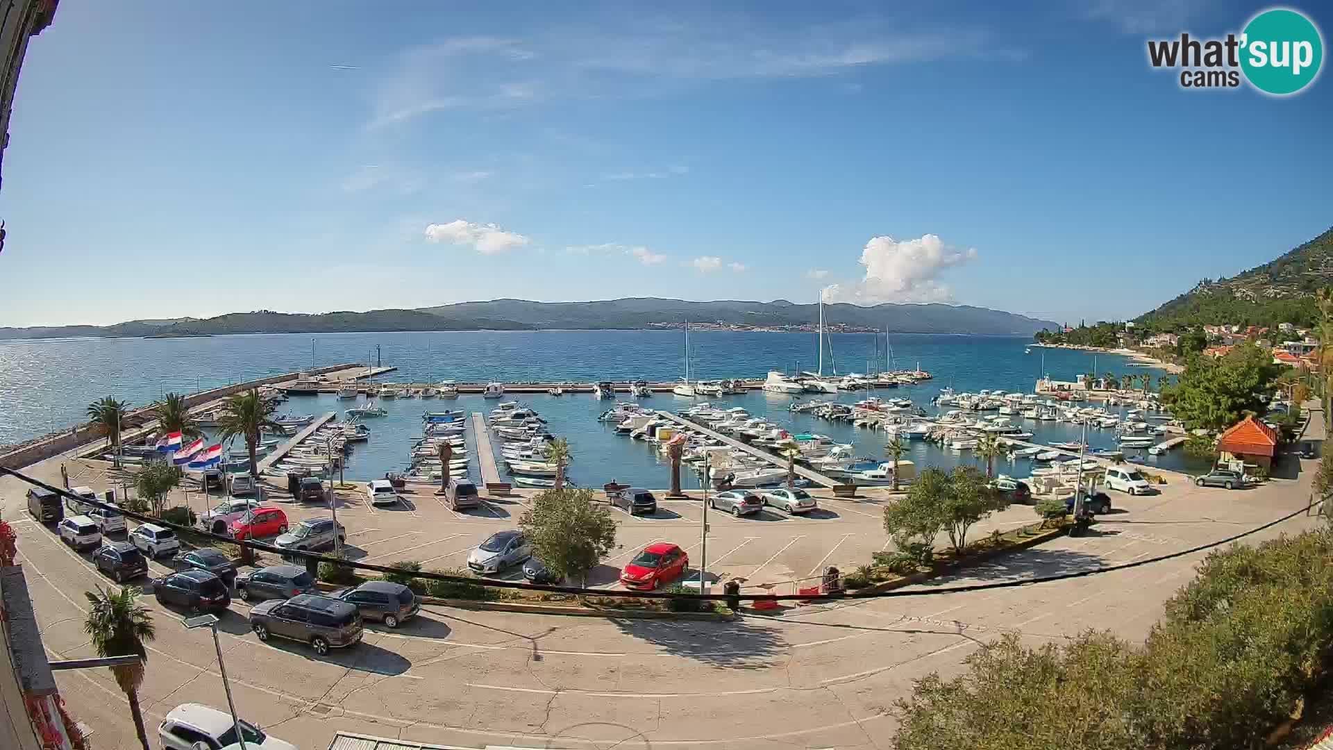 Spletna kamera Orebić Riva – Trajekt za Korčulo v živo