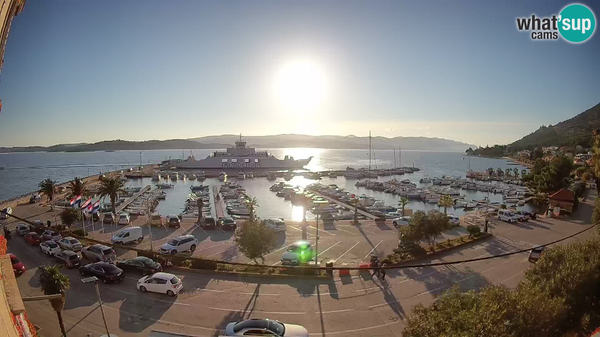 Webcam Orebić Uferpromenade – Fähre nach Korčula Live