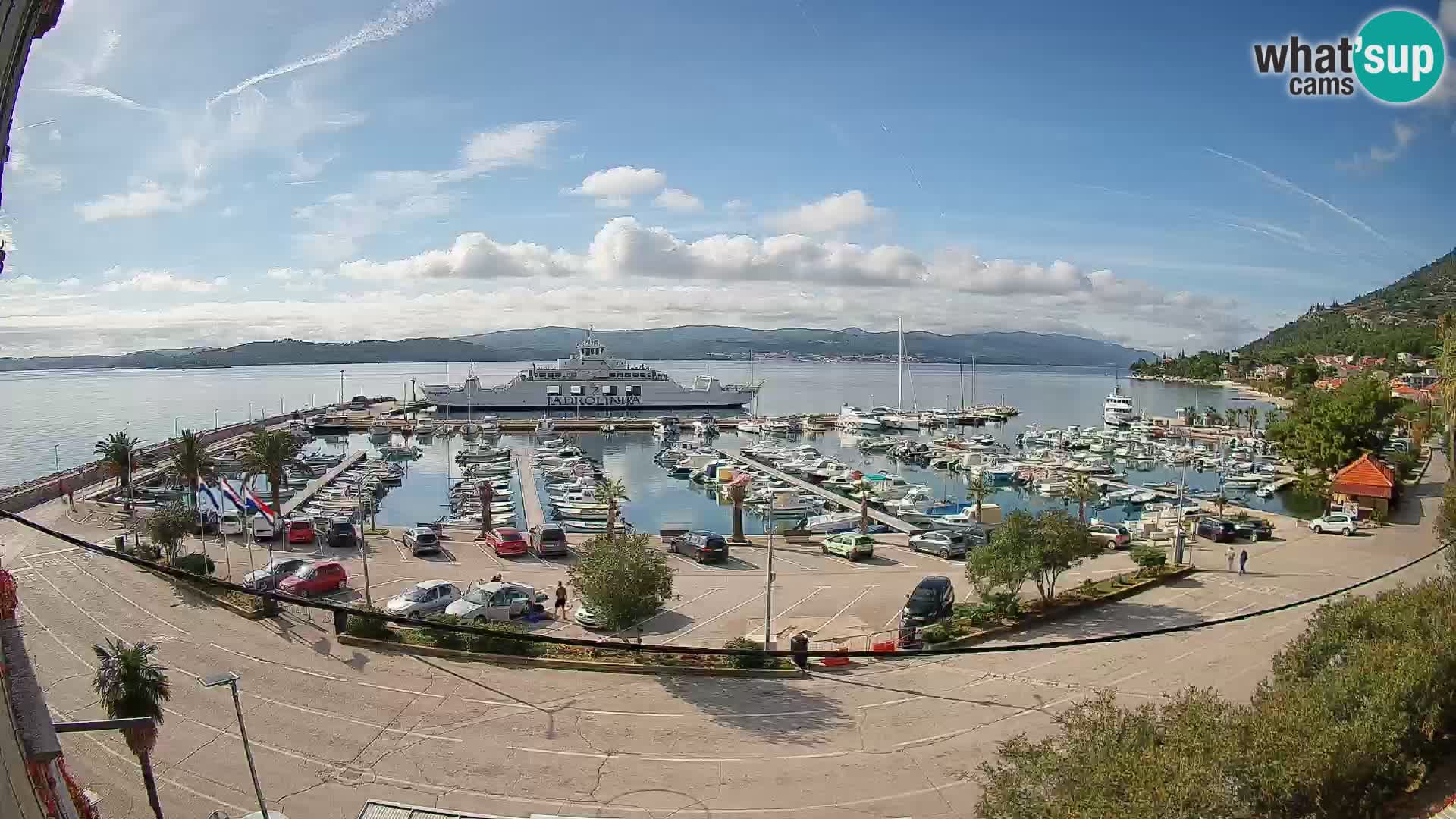 Webcam Orebić Uferpromenade – Fähre nach Korčula Live