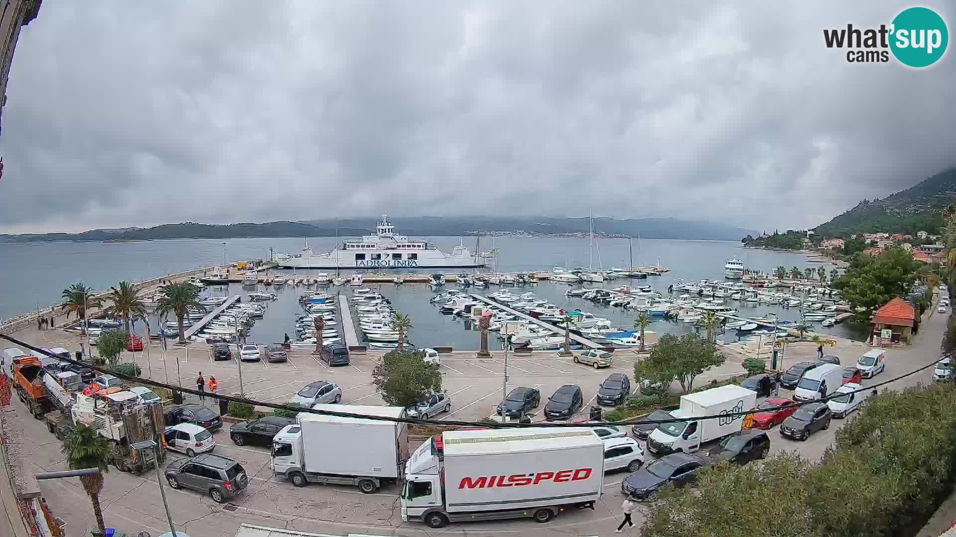 Spletna kamera Orebić Riva – Trajekt za Korčulo v živo