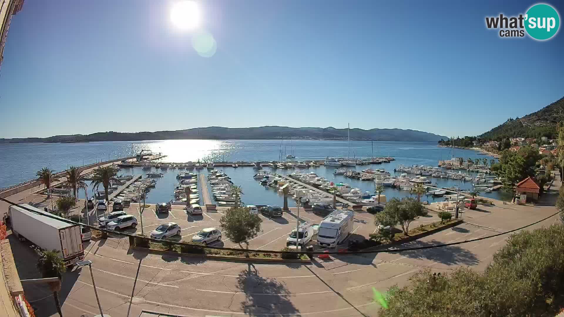 Webcam Orebić Uferpromenade – Fähre nach Korčula Live
