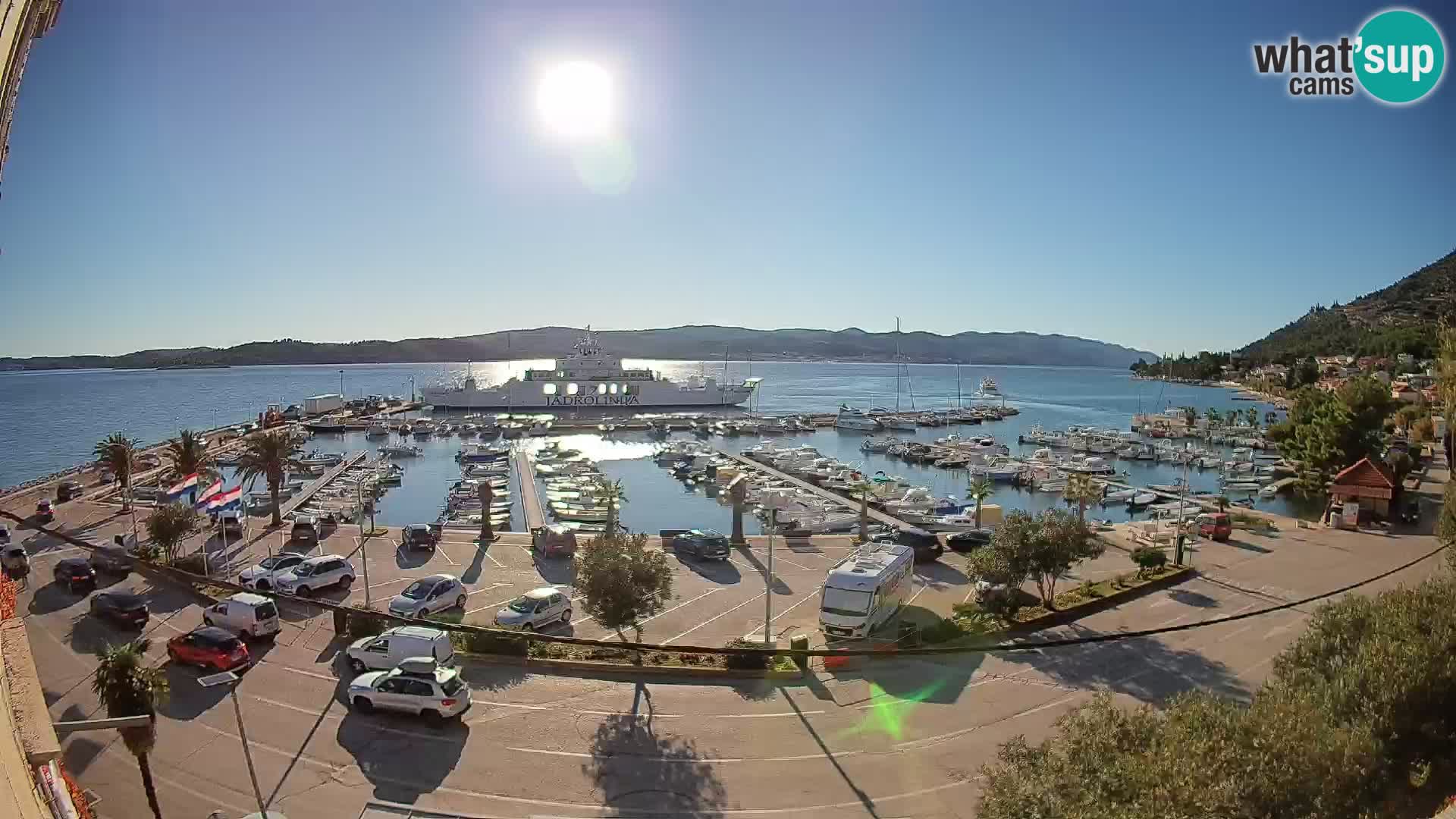 Spletna kamera Orebić Riva – Trajekt za Korčulo v živo