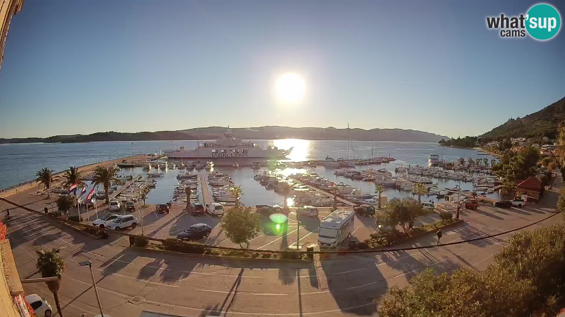 Webcam Orebić Uferpromenade – Fähre nach Korčula Live