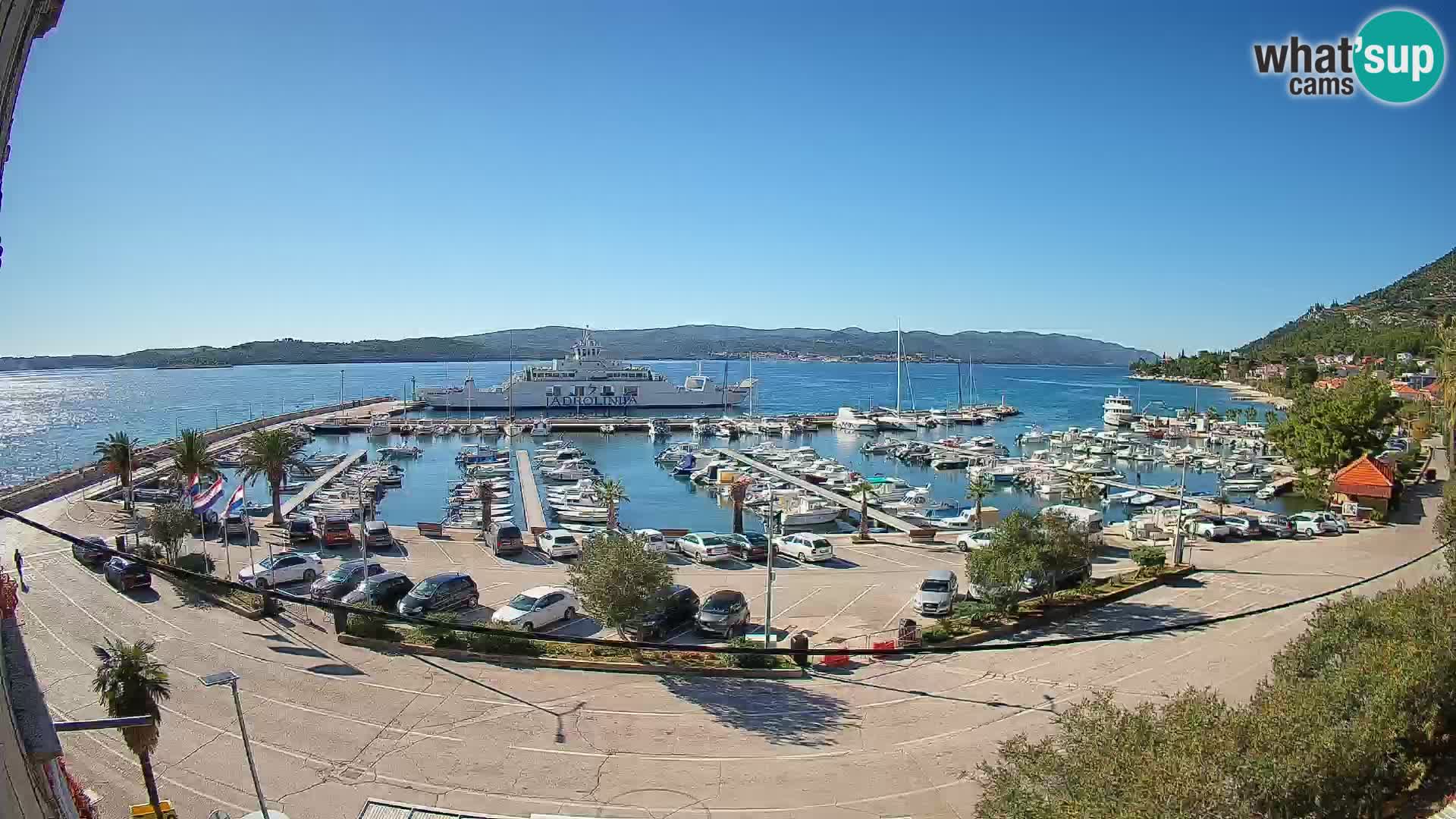 Webcam Orebić Uferpromenade – Fähre nach Korčula Live