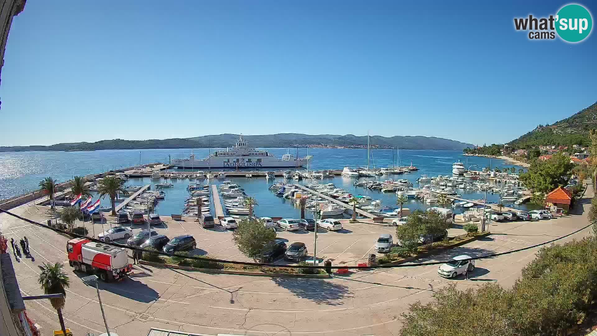 Webcam Orebić Riva – Ferry to Korčula Live