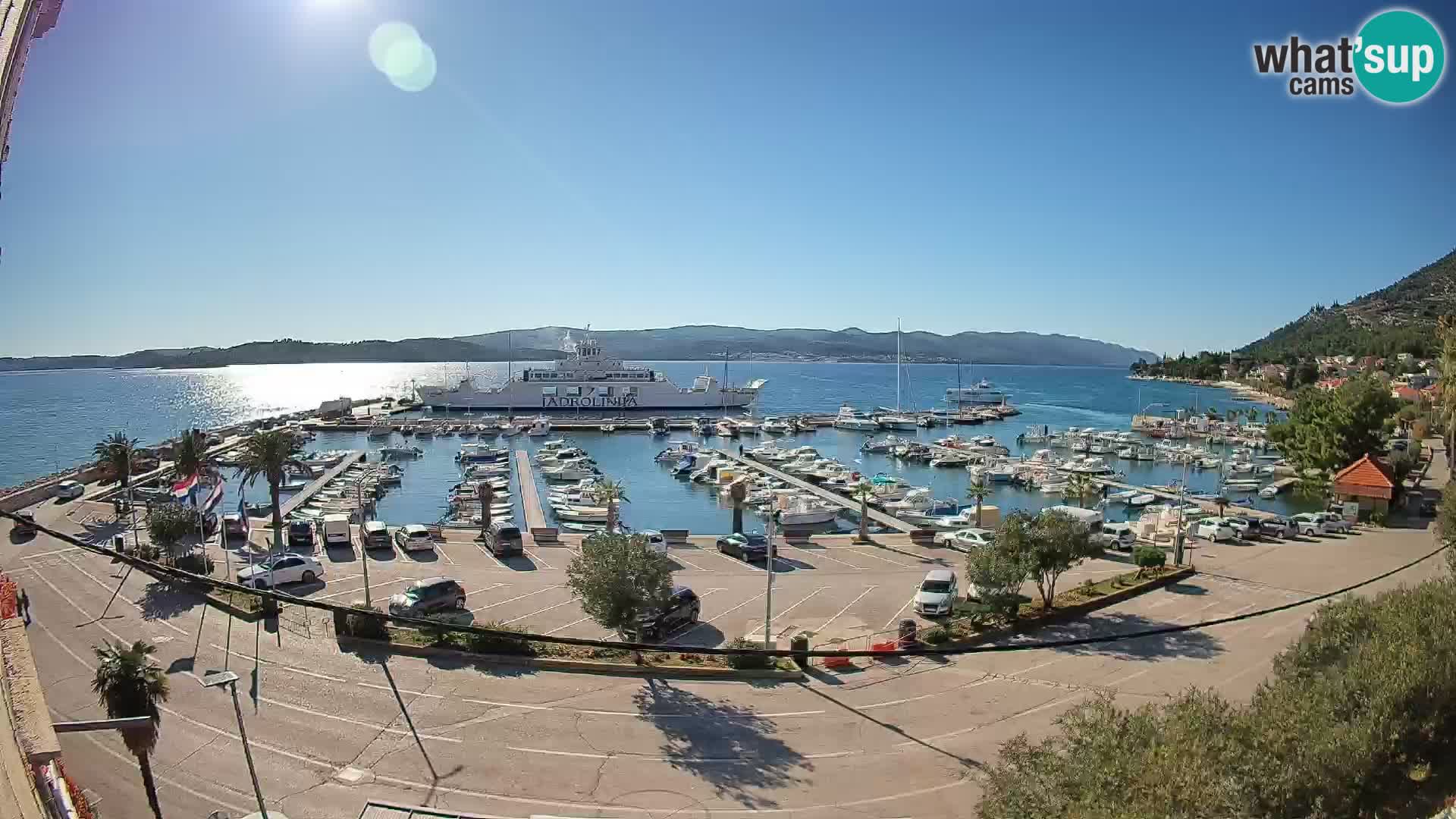 Webcam Orebić Riva – Ferry vers Korčula en direct