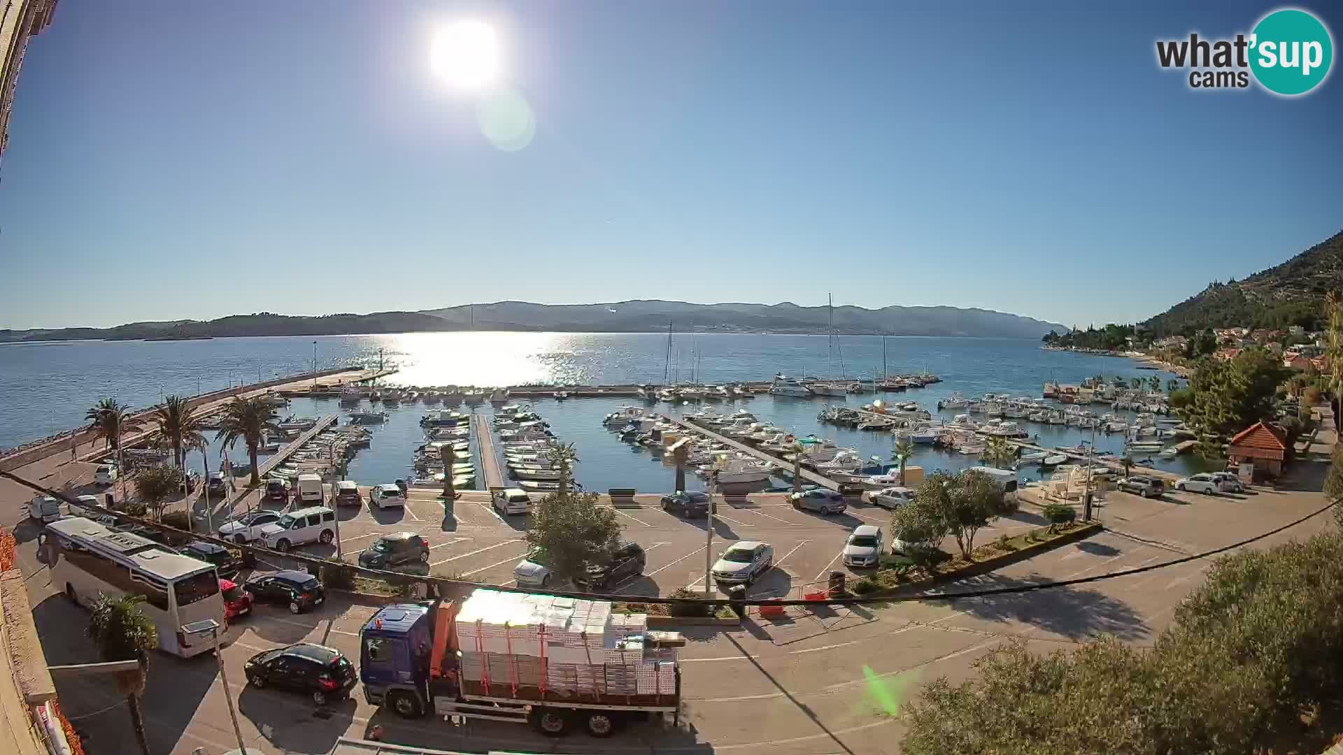 Spletna kamera Orebić Riva – Trajekt za Korčulo v živo