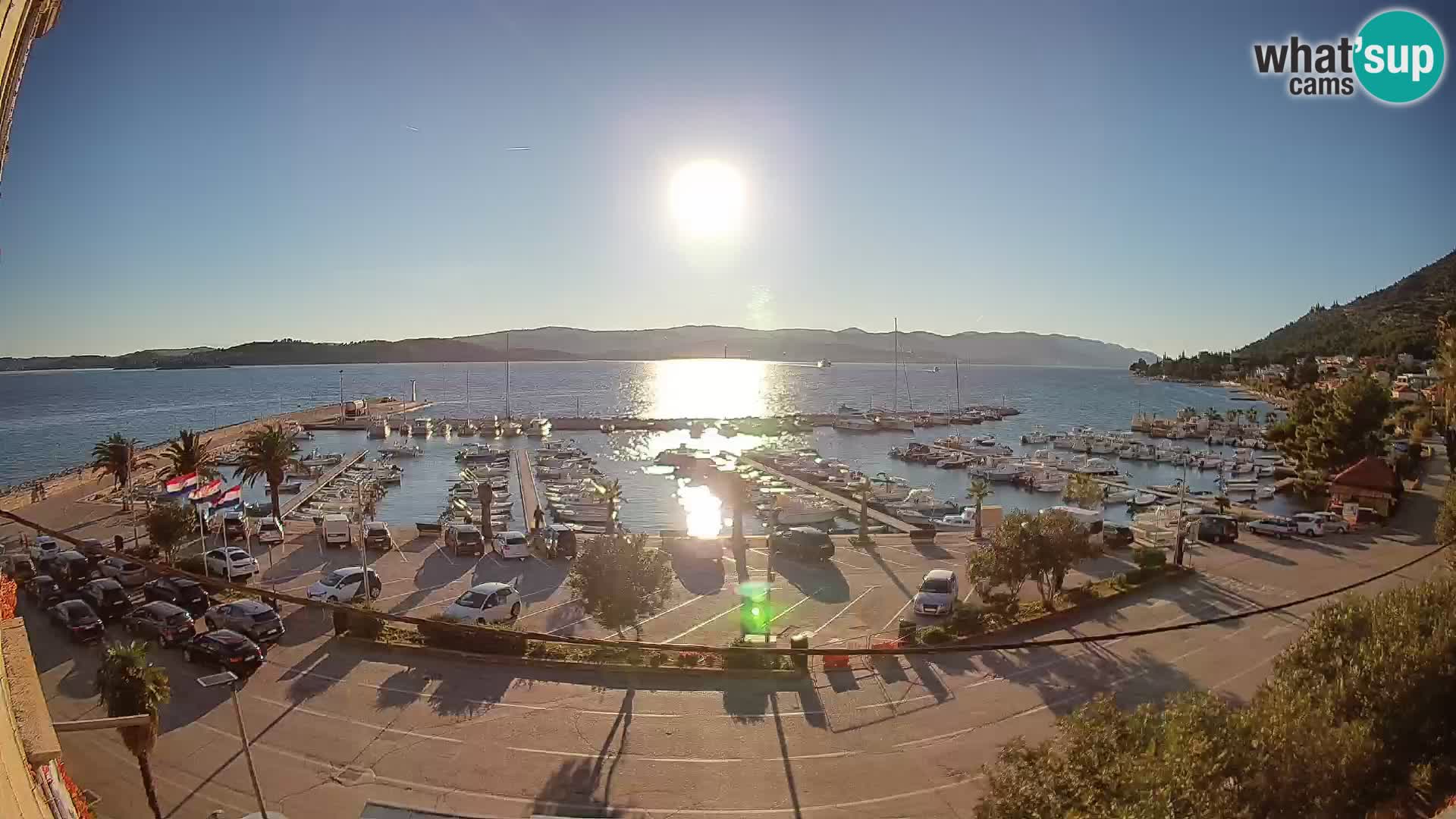 Webcam Orebić Uferpromenade – Fähre nach Korčula Live