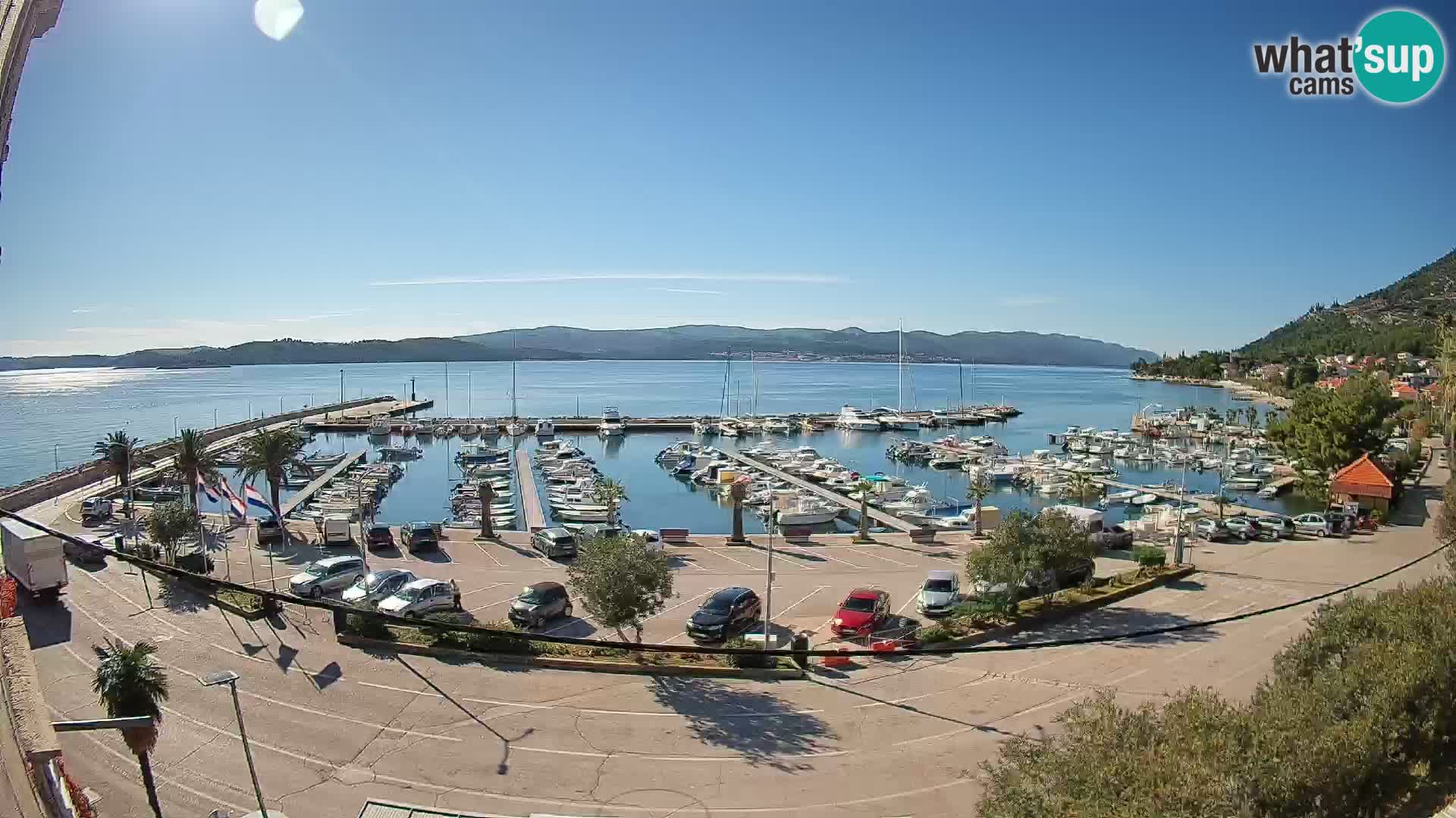 Webcam Orebić Uferpromenade – Fähre nach Korčula Live