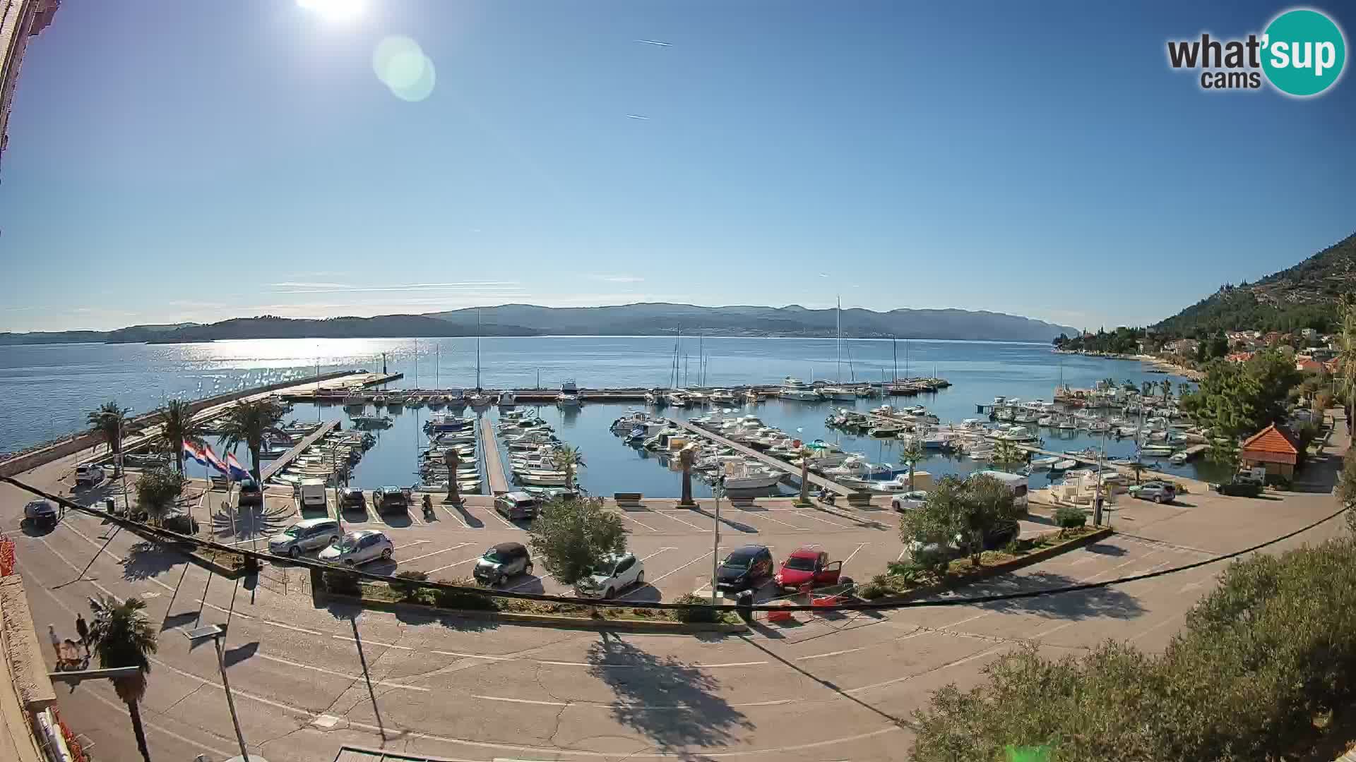 Spletna kamera Orebić Riva – Trajekt za Korčulo v živo